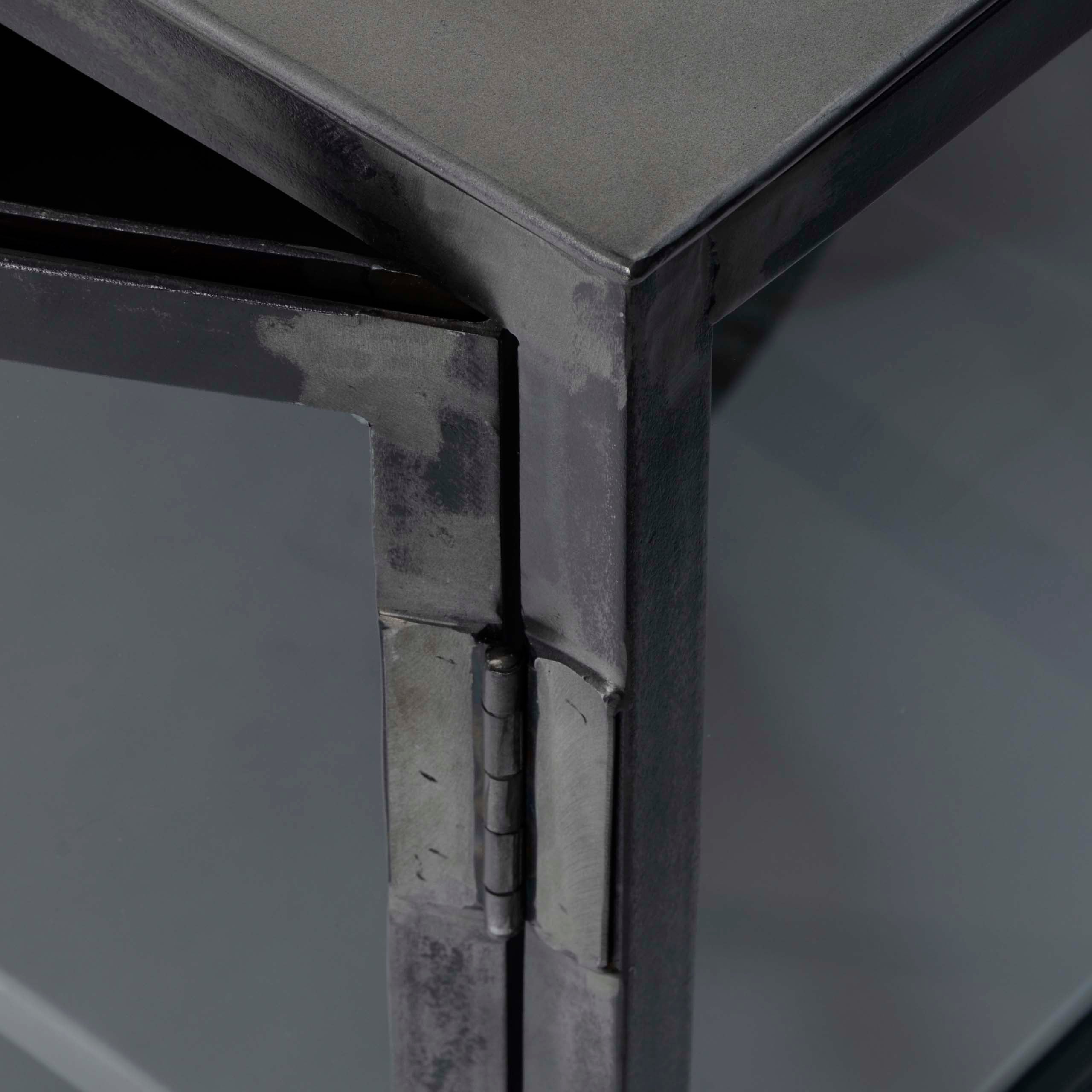 Dressoir Rift Metal 4 deuren / Gunmetal – afbeelding 4