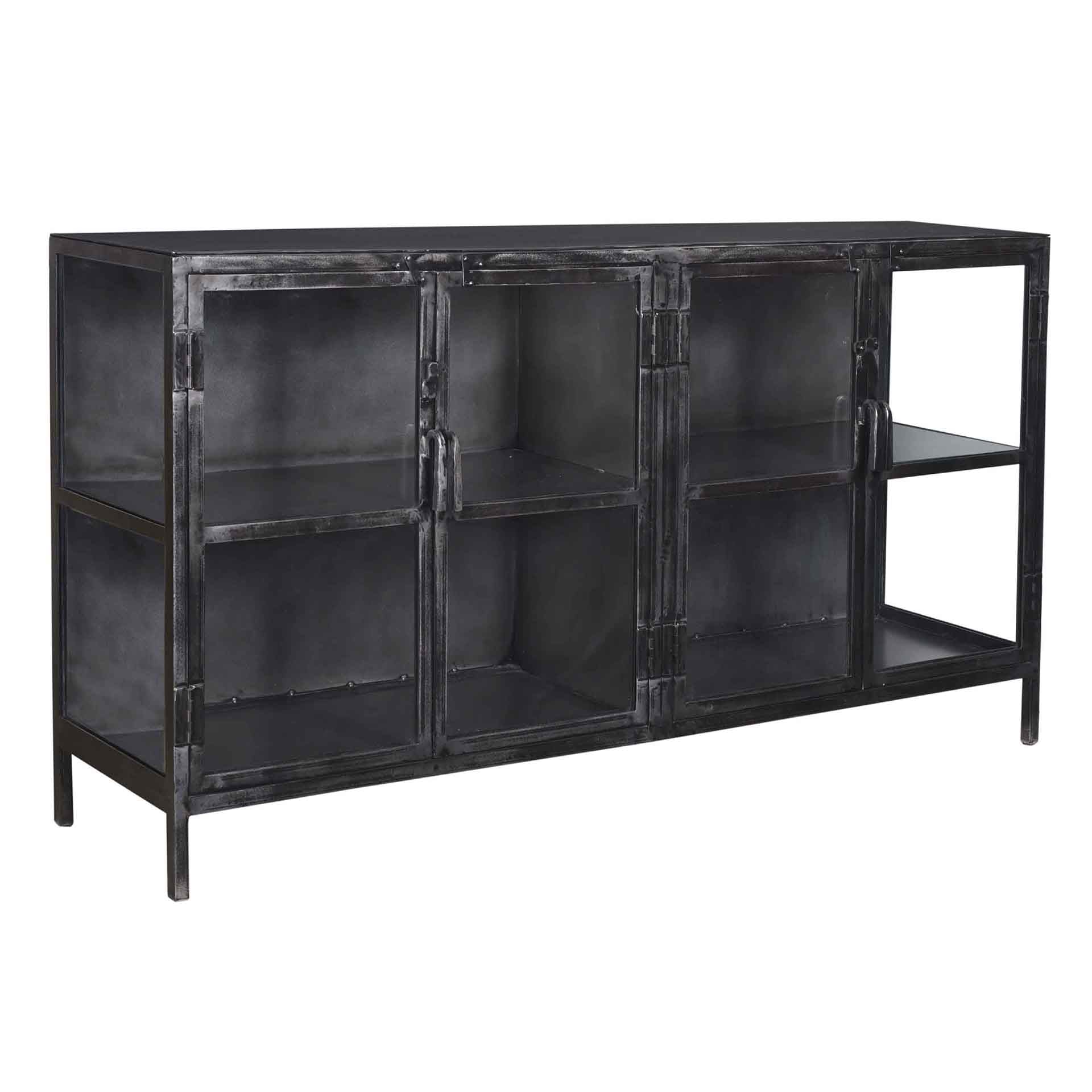 Dressoir Rift Metal 4 deuren / Gunmetal – afbeelding 5