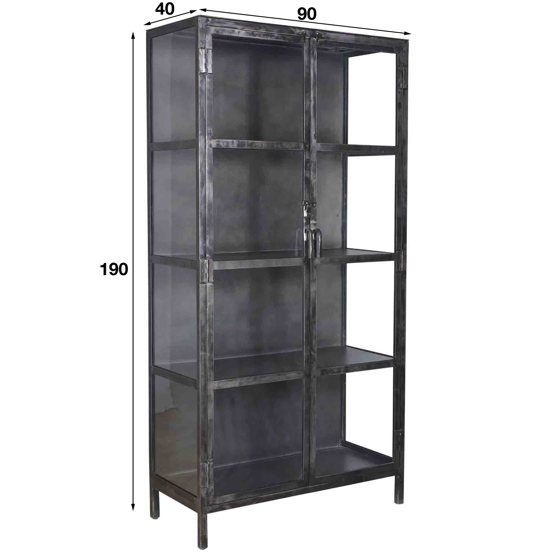 Vitrinekast Rift Metal 2 deuren / Gunmetal – afbeelding 7