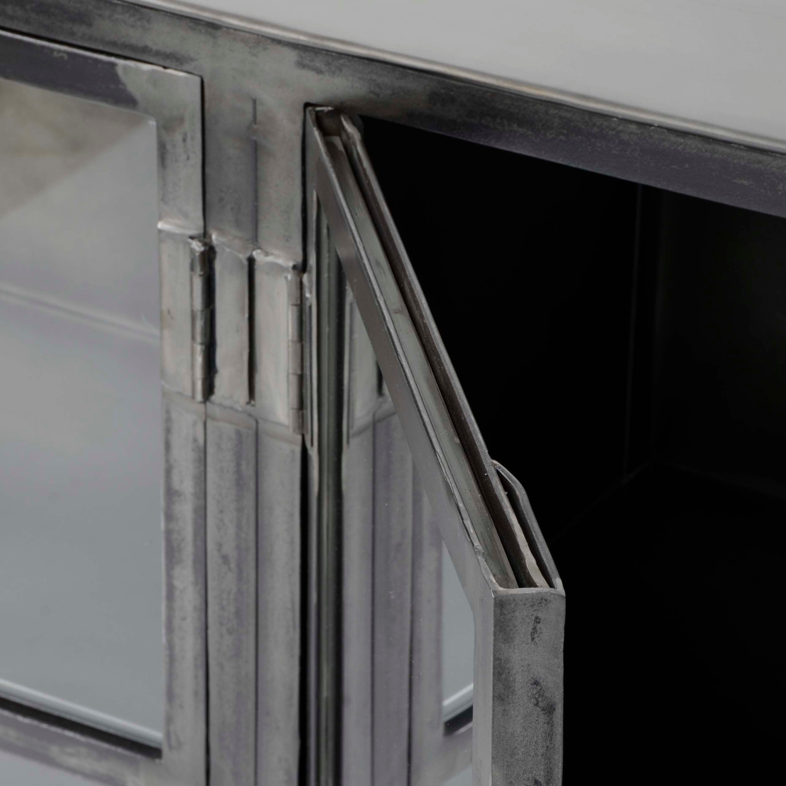 Vitrinekast Rift Metal 2 deuren / Gunmetal – afbeelding 4