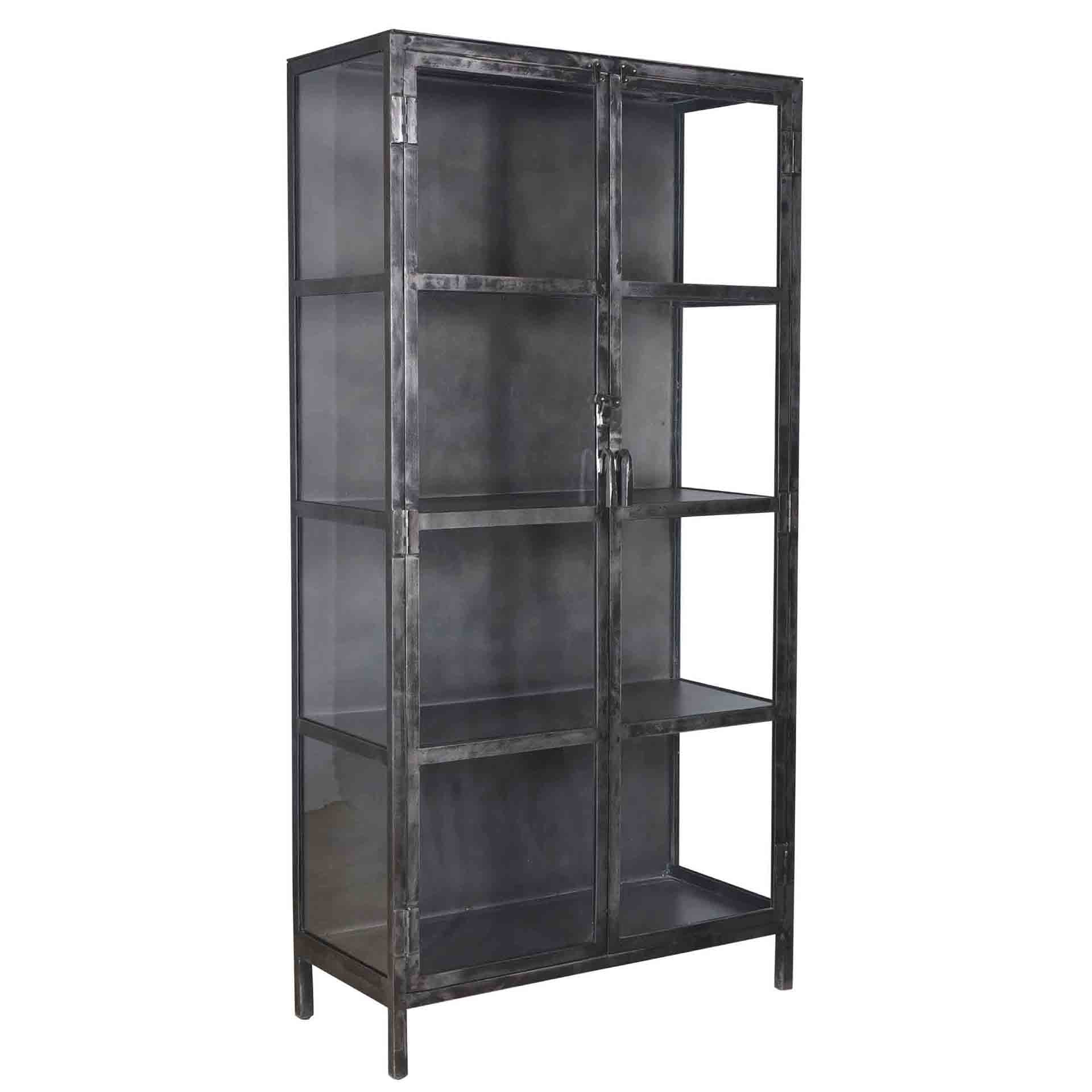 Vitrinekast Rift Metal 2 deuren / Gunmetal – afbeelding 6