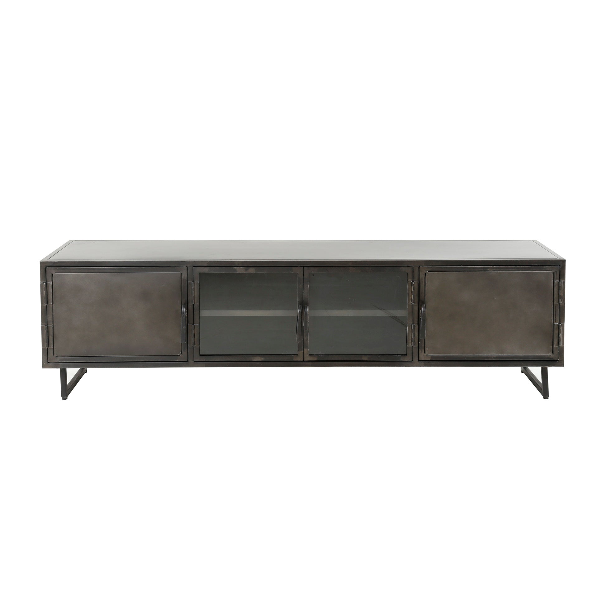 TV-meubel Rift Metal 4 deuren / Gunmetal – afbeelding 4