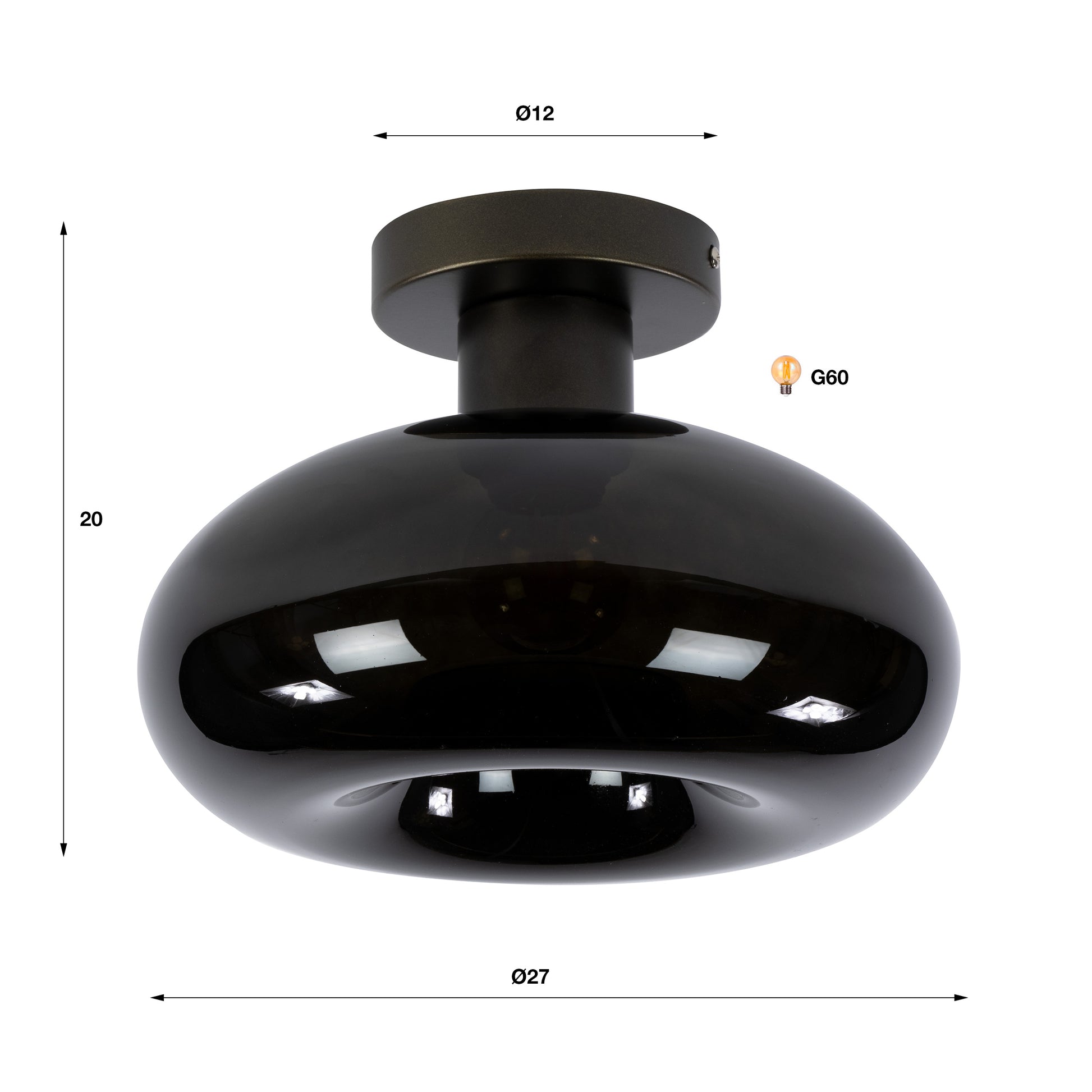 Plafondlamp Soll 1-lichts / Sienna bruin – afbeelding 3