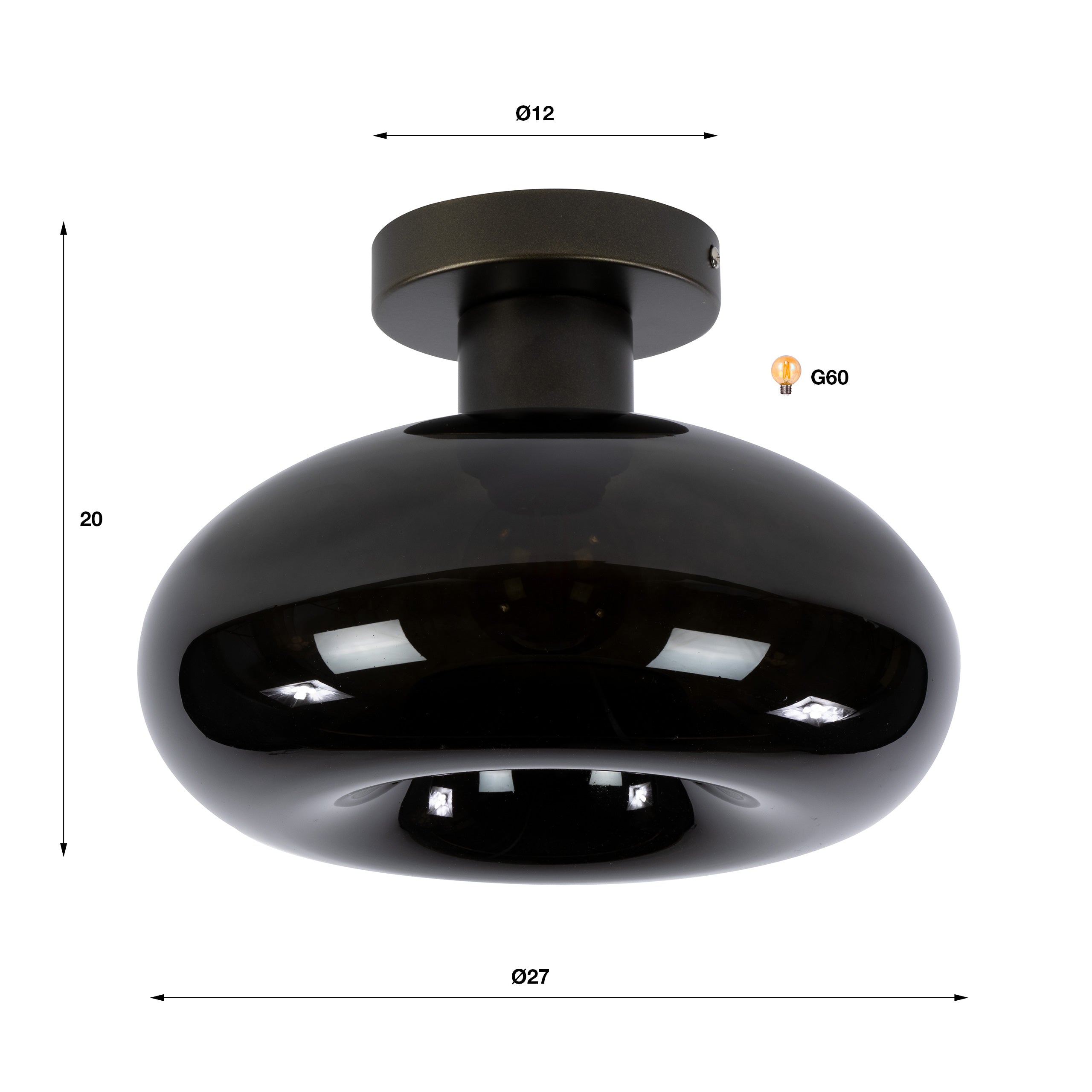 Plafondlamp Soll 1-lichts / Sienna bruin – afbeelding 3