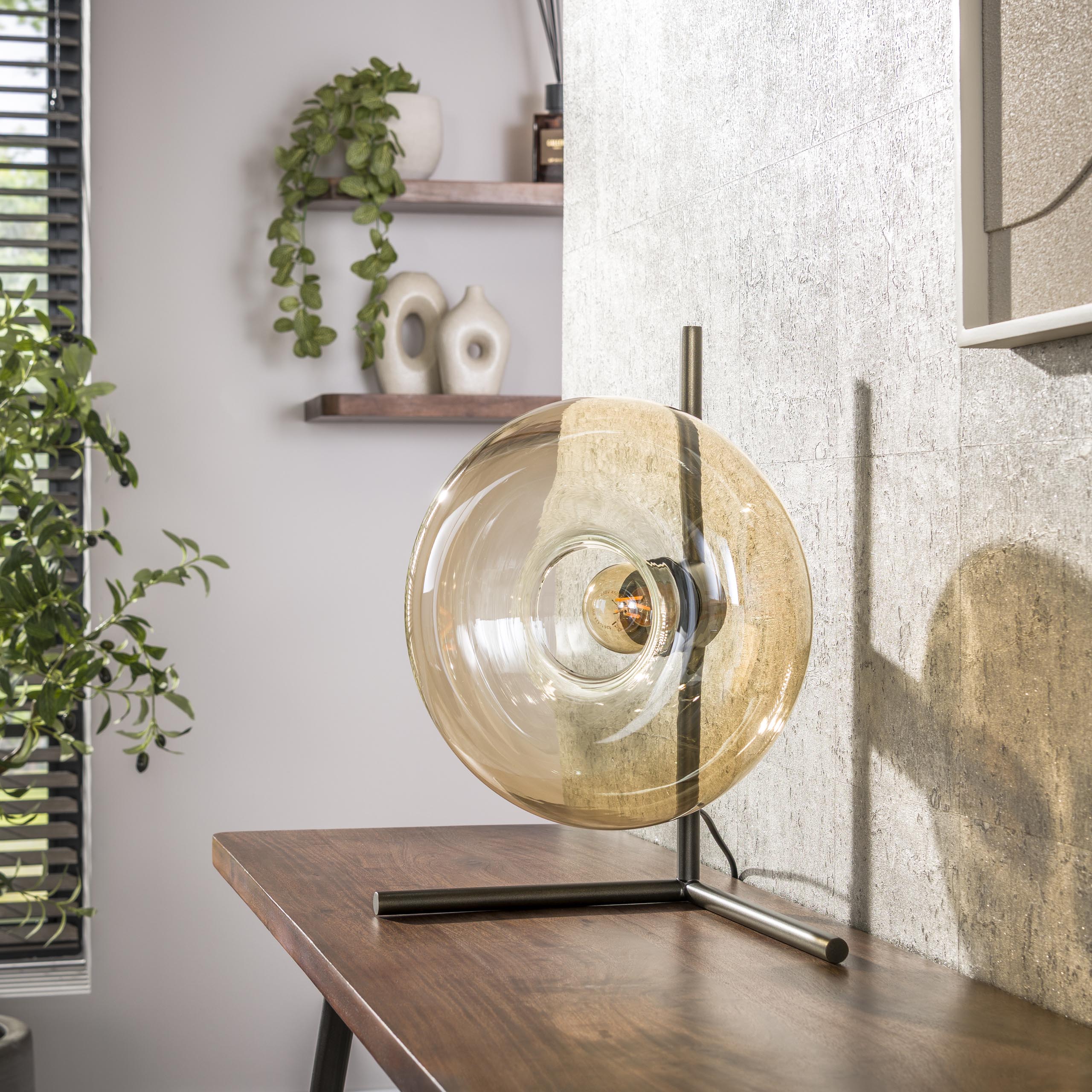 Tafellamp Soll 1-lichts / Amber glas – afbeelding 2