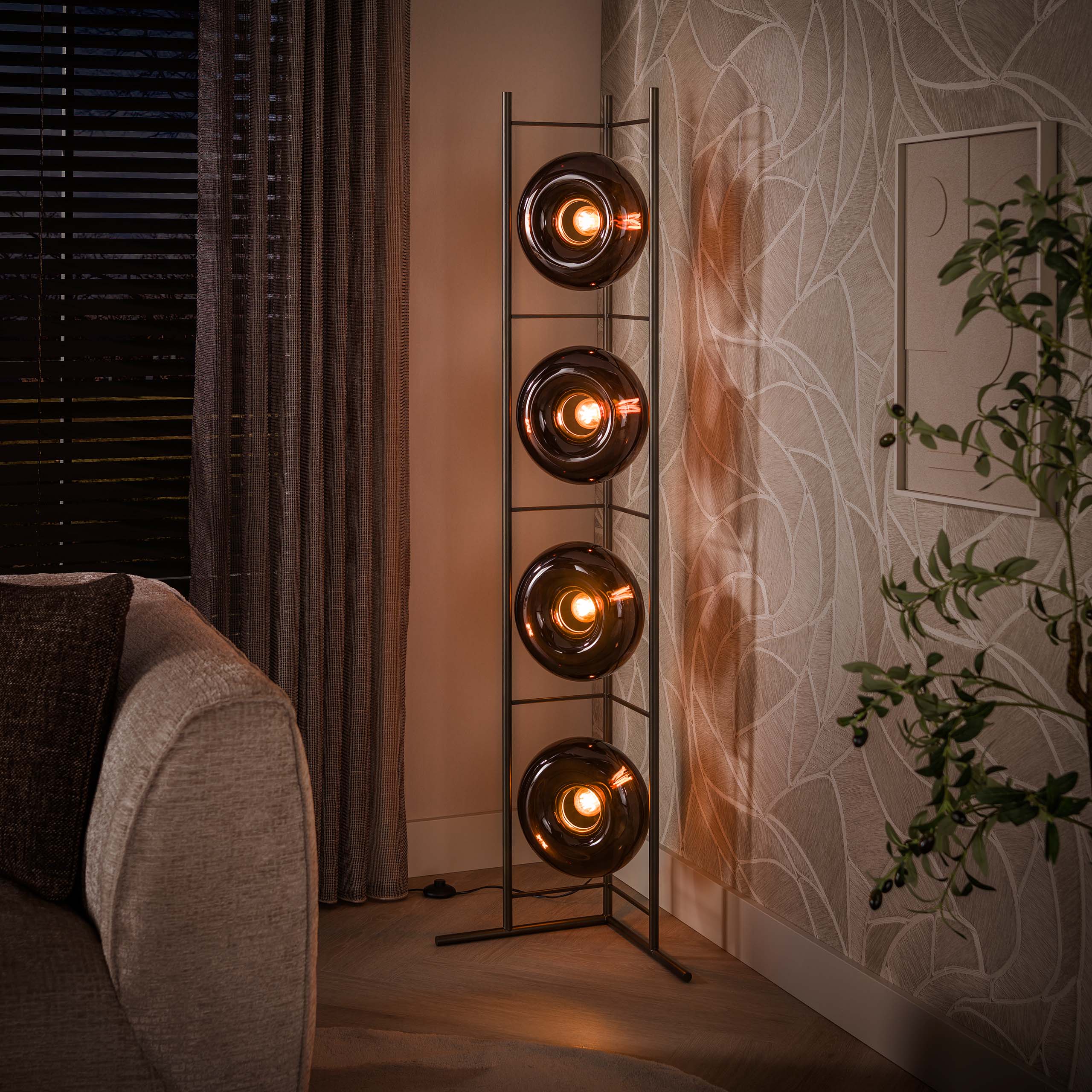 Vloerlamp Soll 4-lichts / Sienna bruin – afbeelding 1