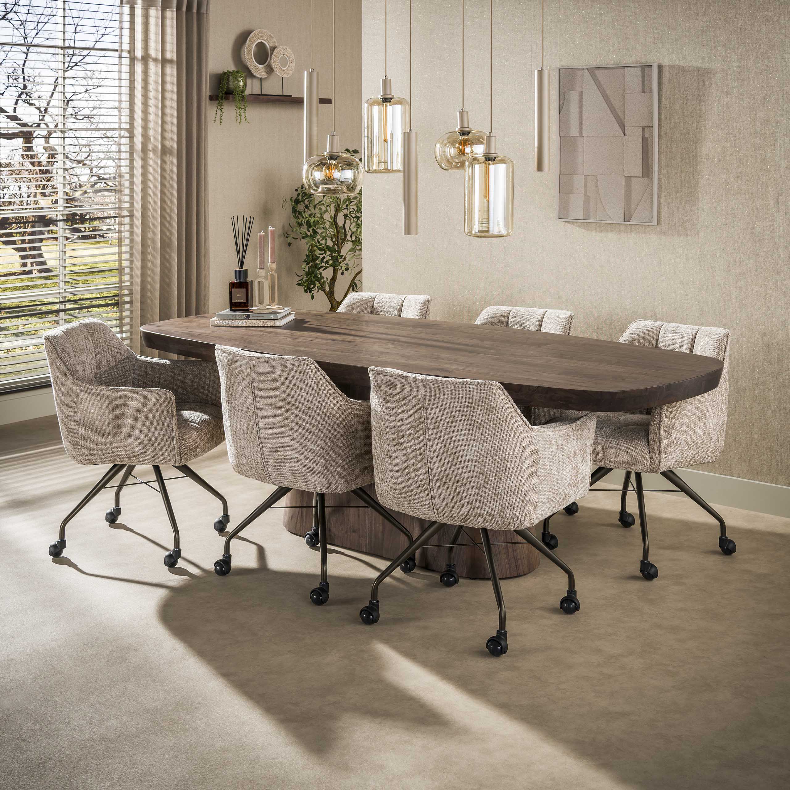 Hanglamp Serene 4+3-lichts / Beige – afbeelding 5