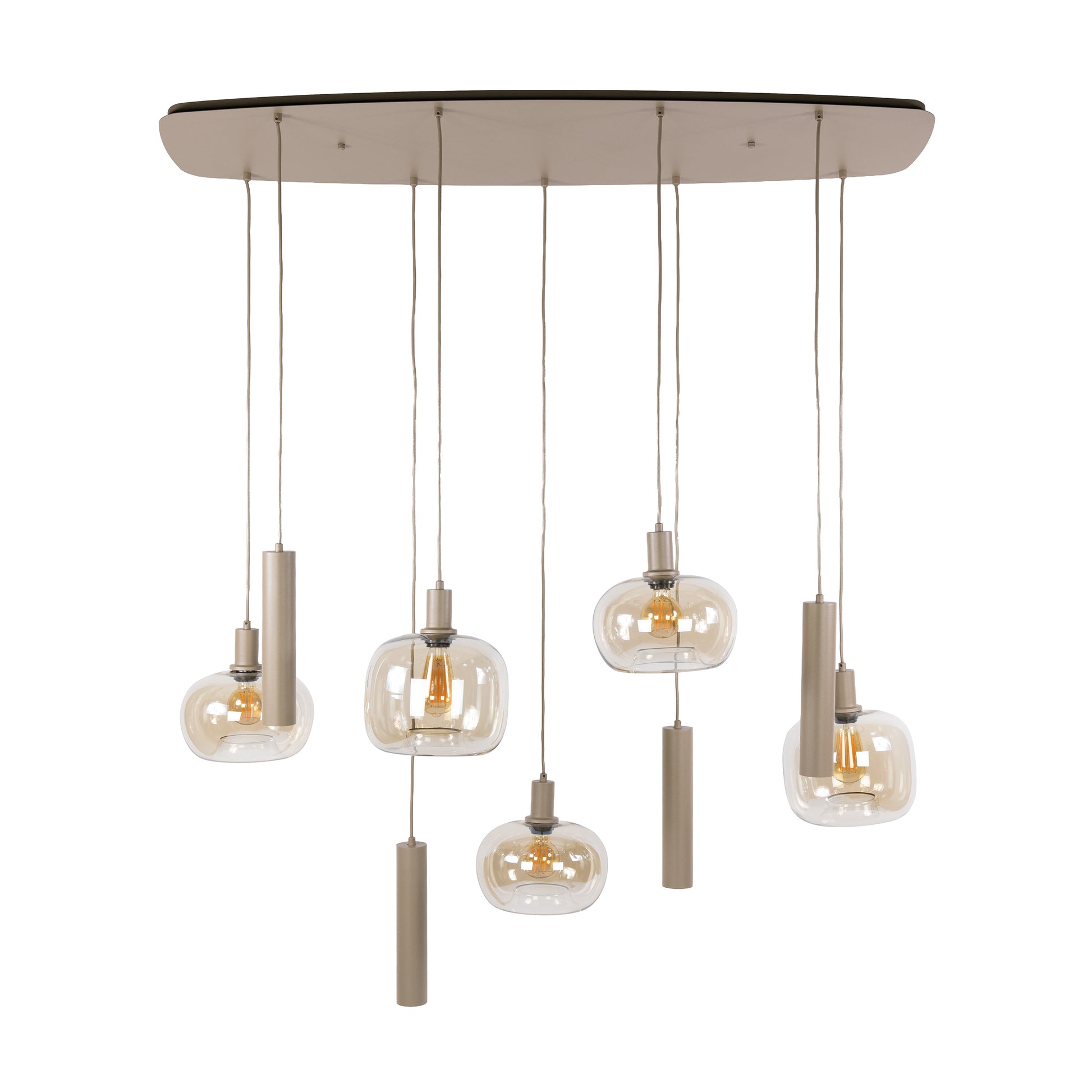 Hanglamp Serene 5+4-lichts / Beige – afbeelding 4