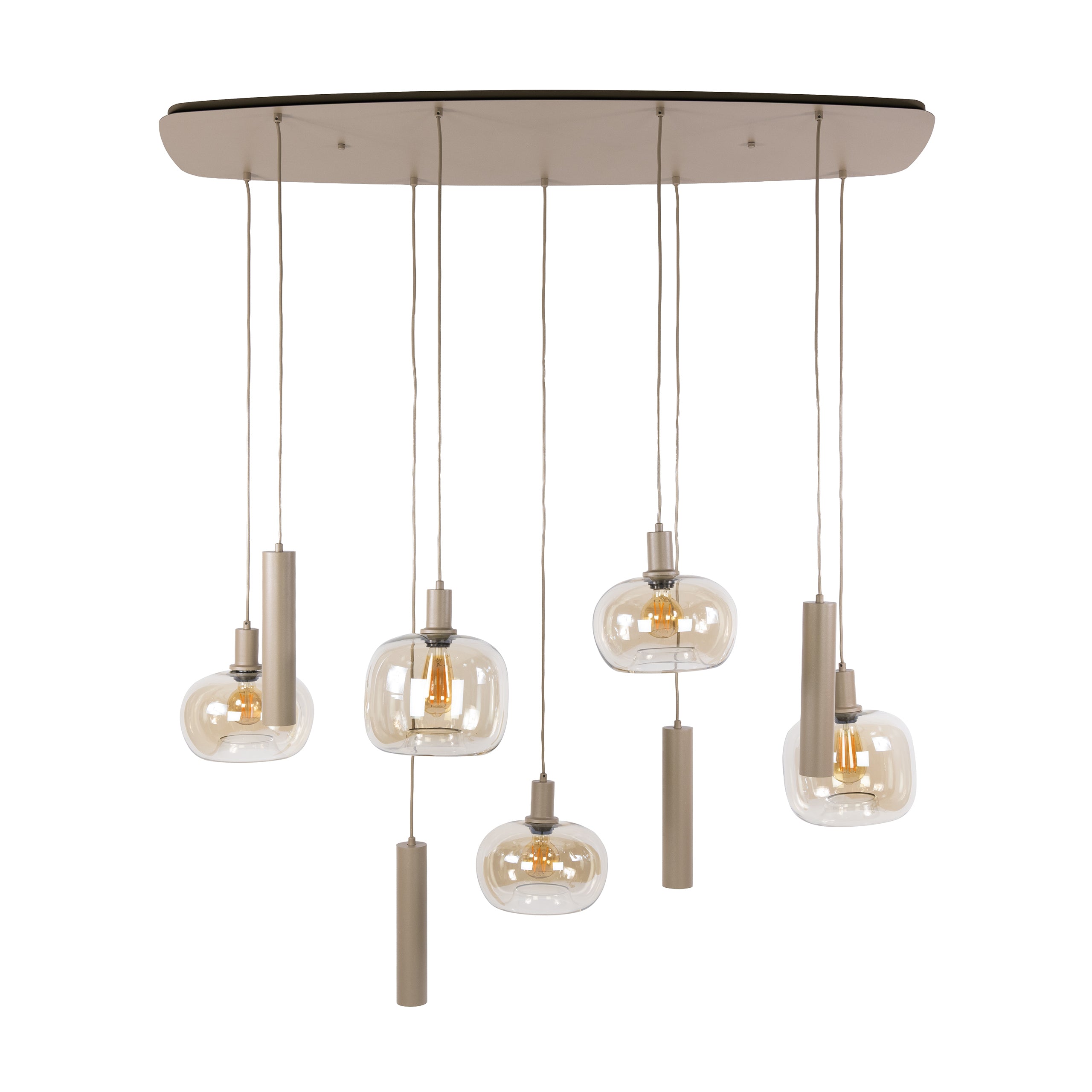 Hanglamp Serene 5+4-lichts / Beige – afbeelding 4