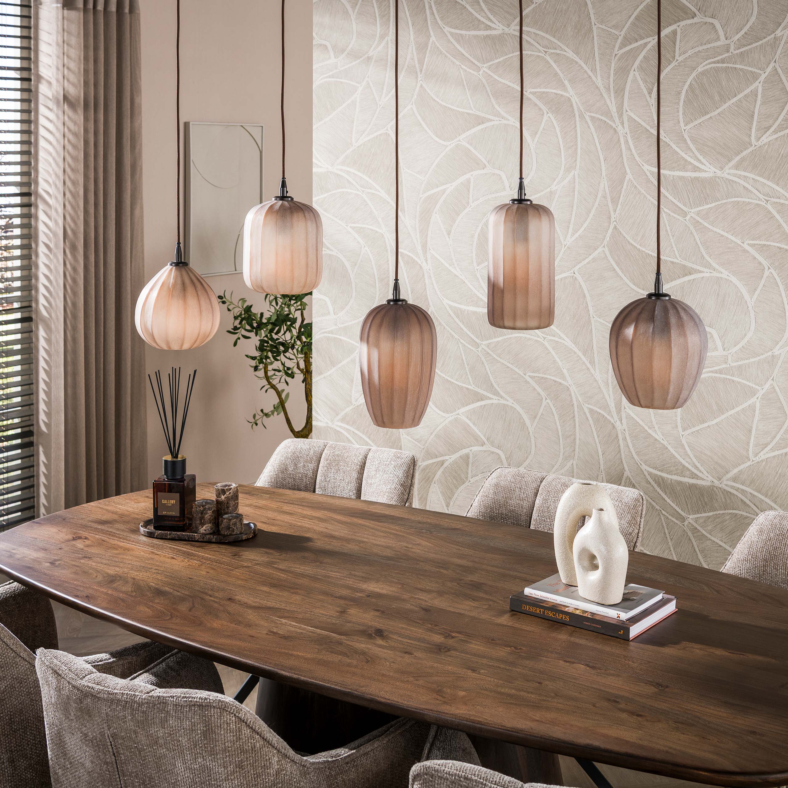 Hanglamp Altura 5-lichts / Sienna bruin-frosted – afbeelding 2