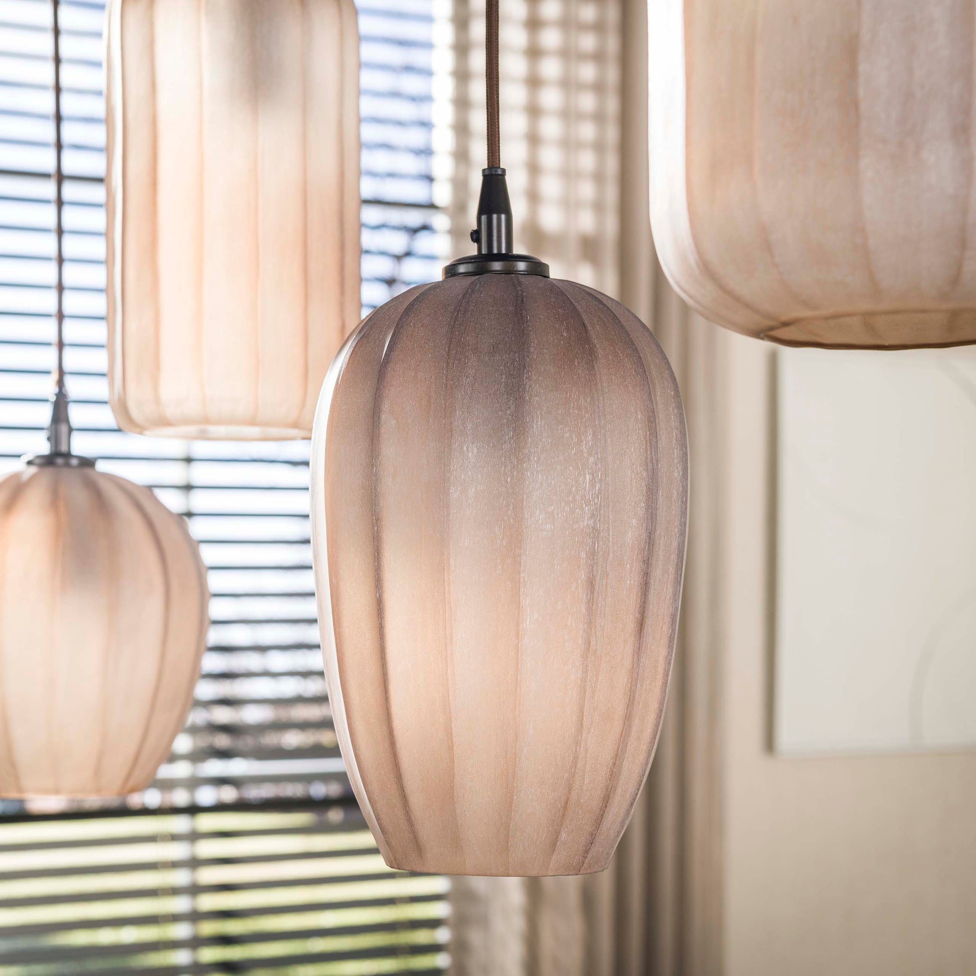 Hanglamp Altura 5-lichts / Sienna bruin-frosted – afbeelding 3