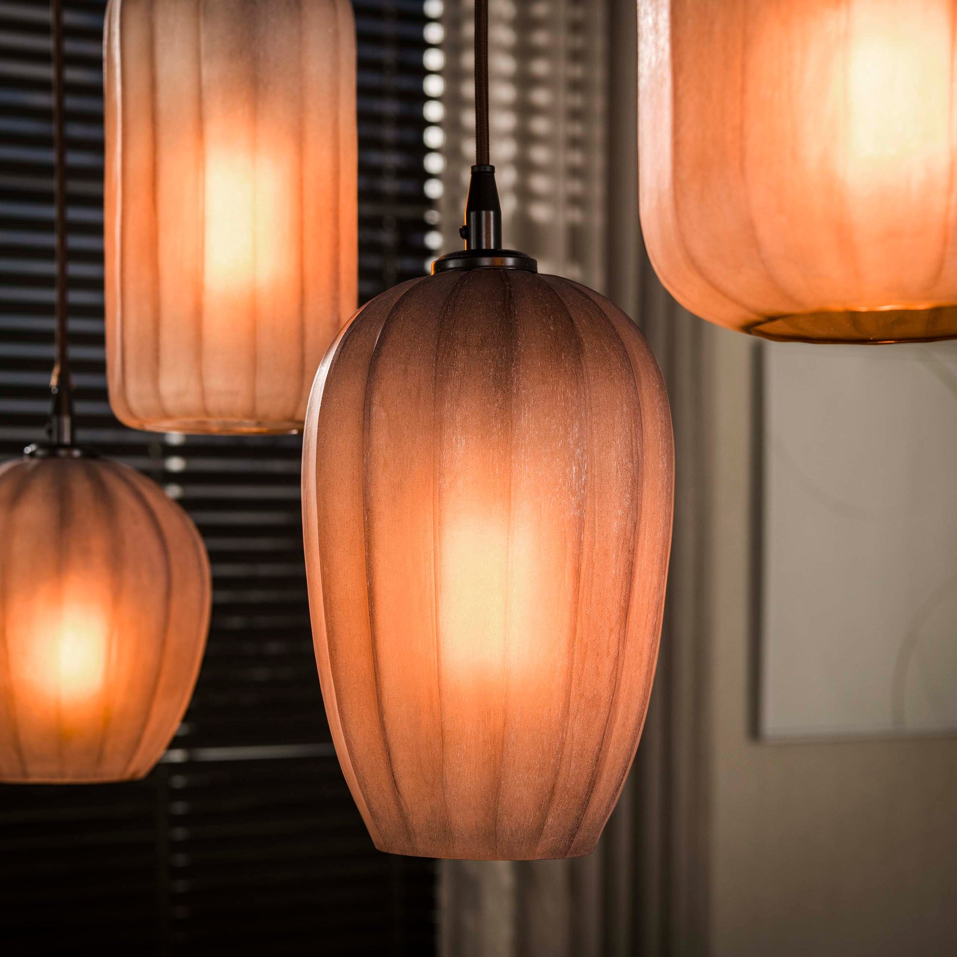 Hanglamp Altura 5-lichts / Sienna bruin-frosted – afbeelding 4