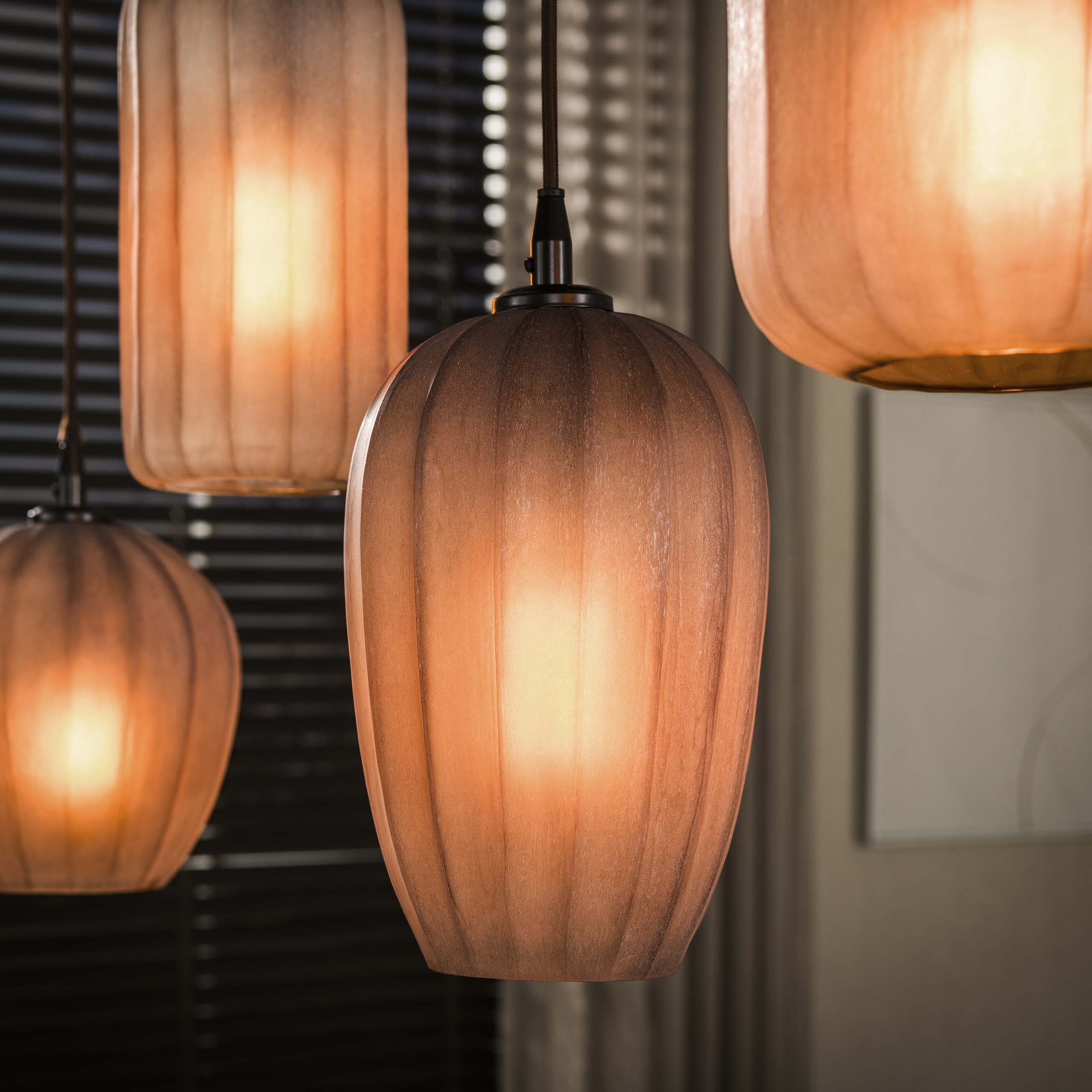 Hanglamp Altura 5-lichts / Sienna bruin-frosted – afbeelding 4