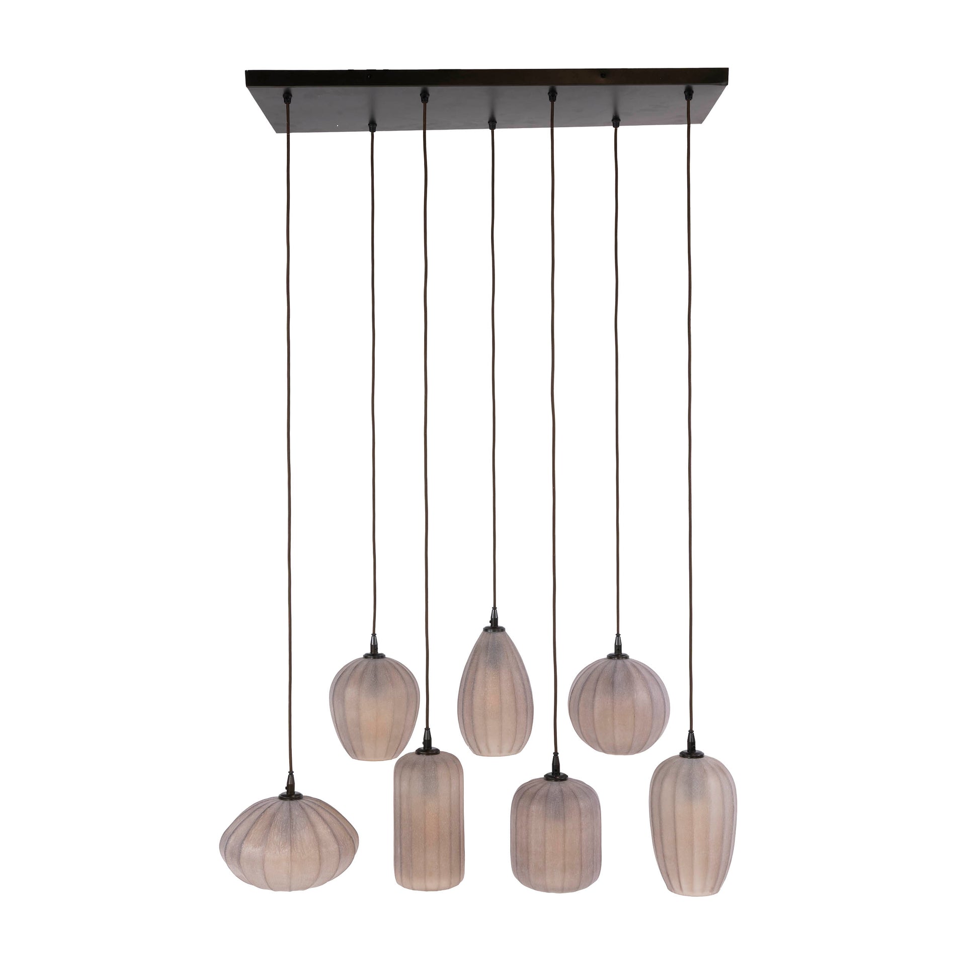 Hanglamp Altura 4+3-lichts / Sienna bruin-frosted – afbeelding 7