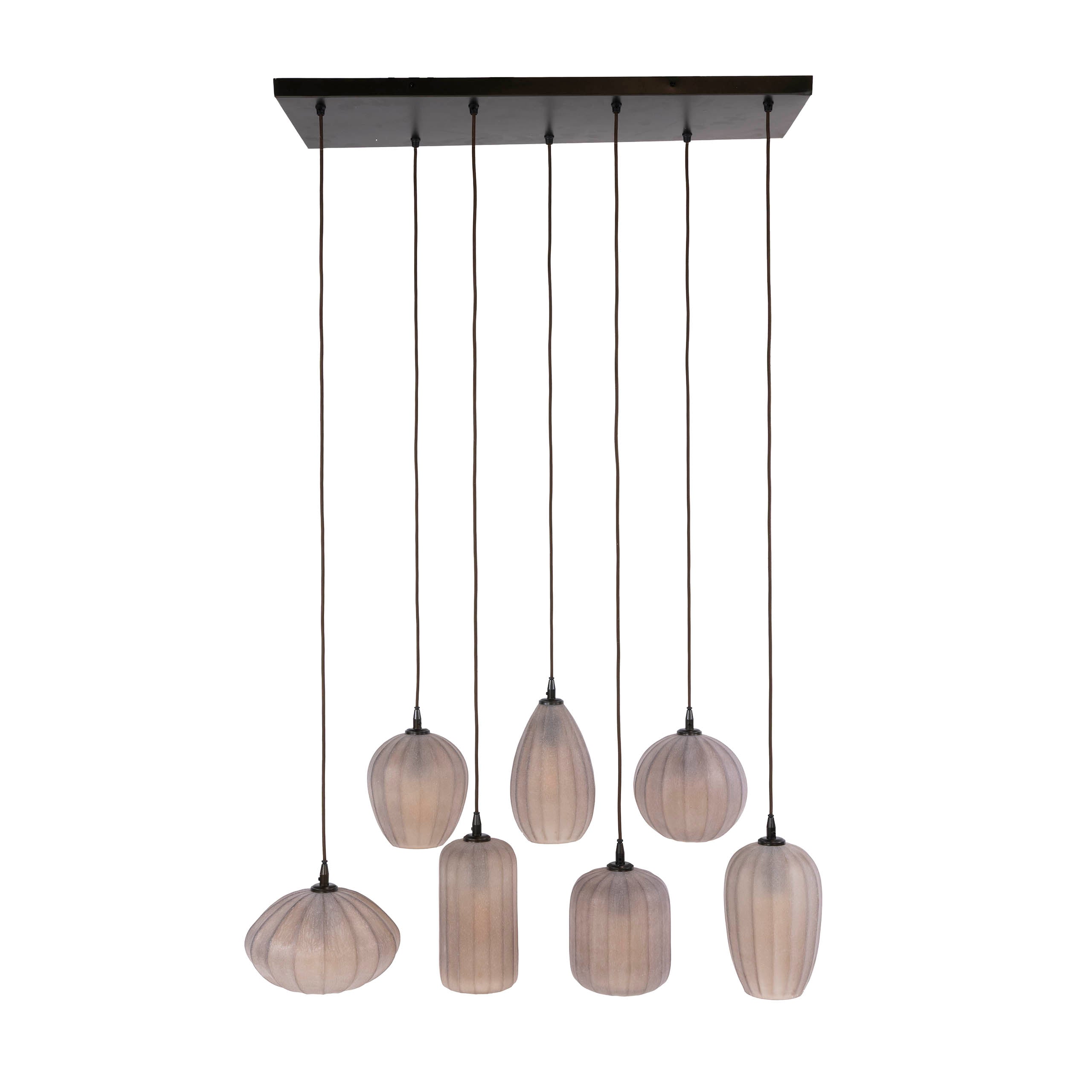 Hanglamp Altura 4+3-lichts / Sienna bruin-frosted – afbeelding 7