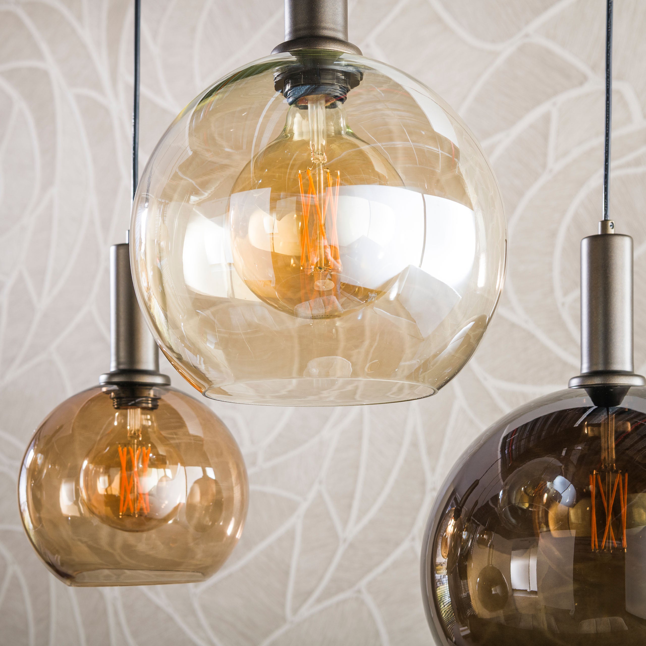 Hanglamp Moka 4+3-lichts / Multi bruin – afbeelding 3
