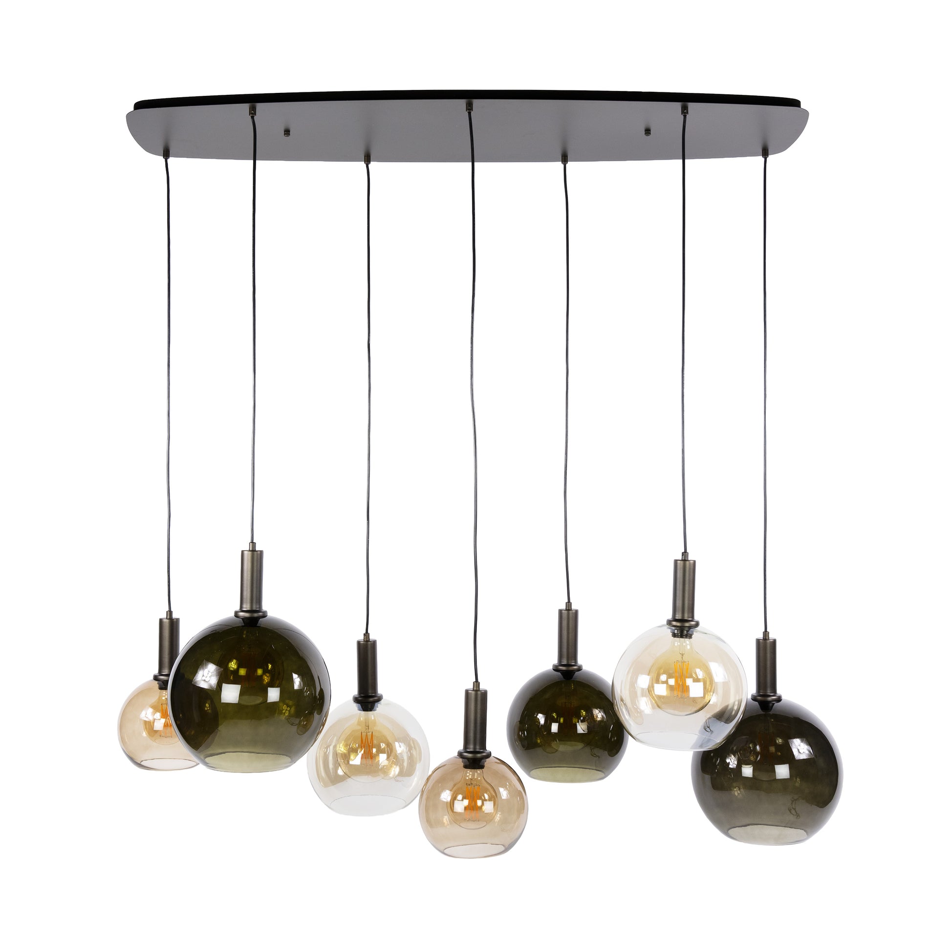 Hanglamp Moka 4+3-lichts / Multi bruin – afbeelding 4