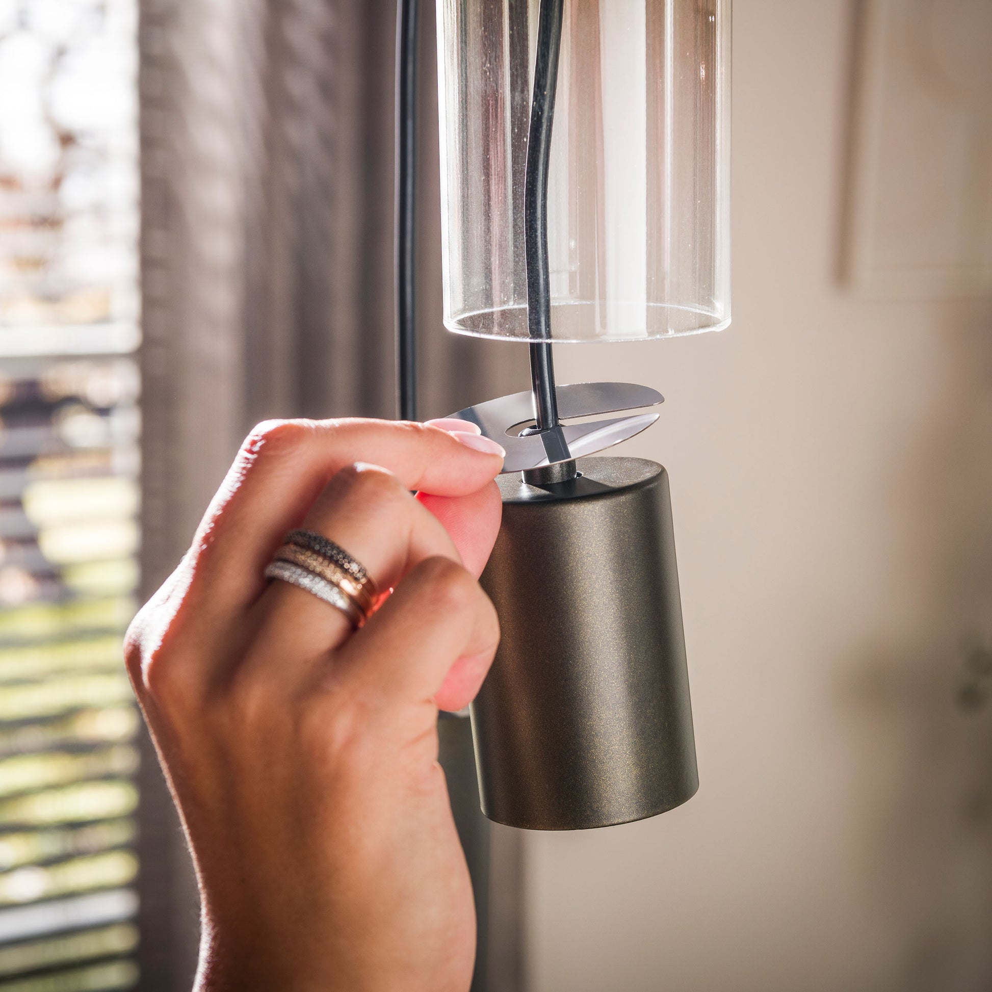 Hanglamp Lungo 4+3-lichts / Sienna bruin – afbeelding 4