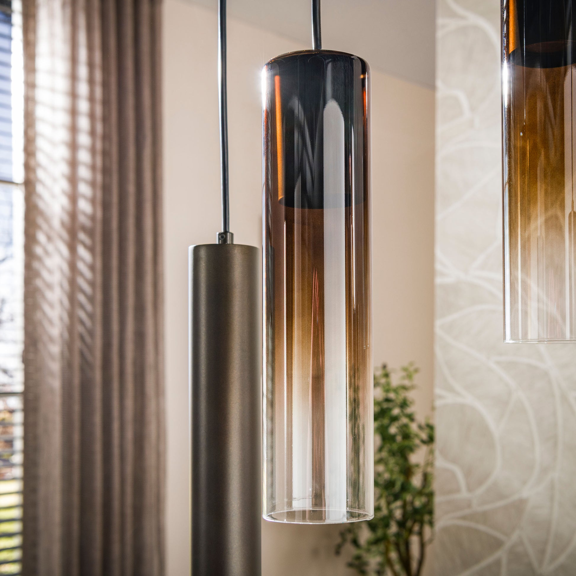 Hanglamp Lungo 5+4-lichts / Sienna bruin – afbeelding 3
