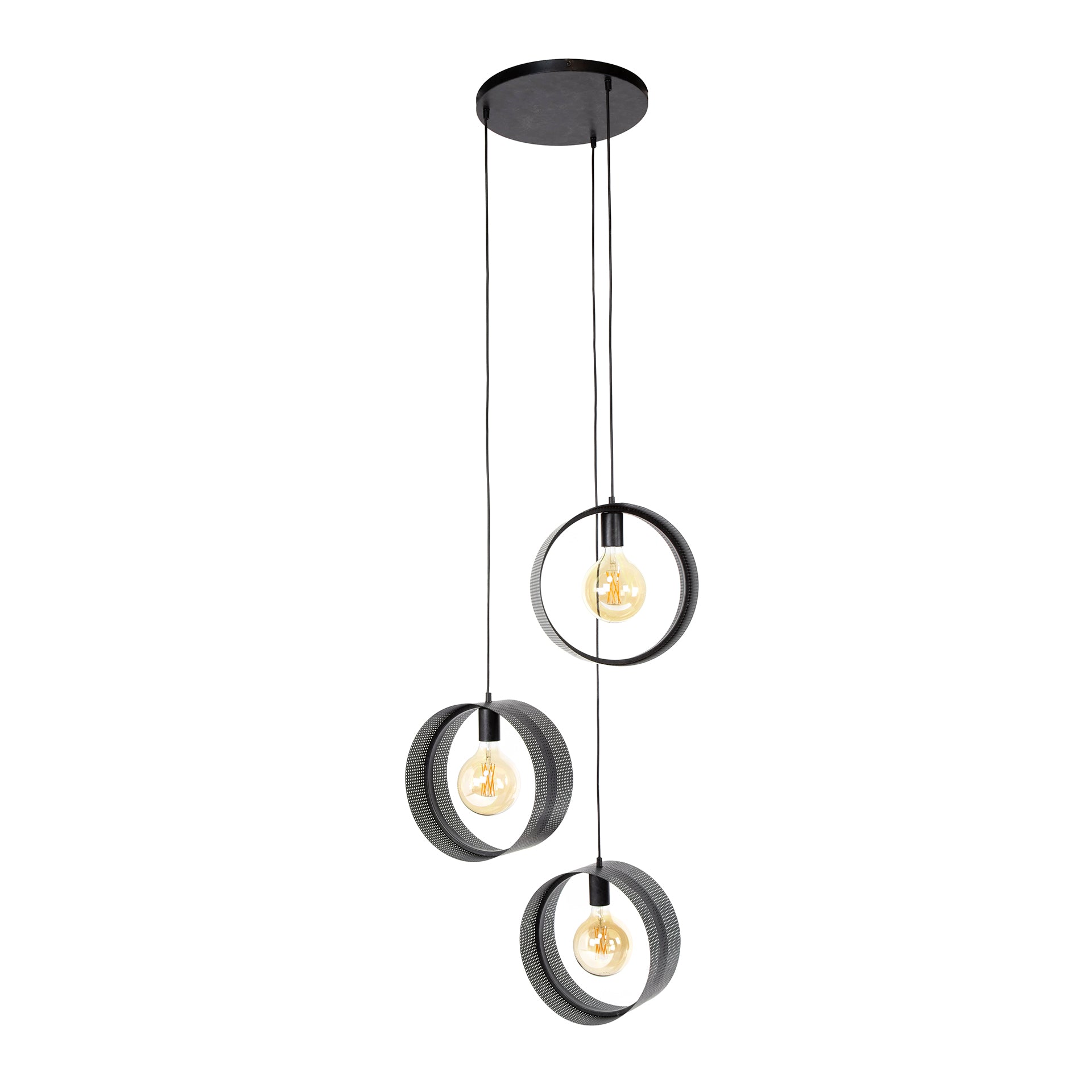 Hanglamp Ring mesh getrapt 3-lichts / Charcoal – afbeelding 4