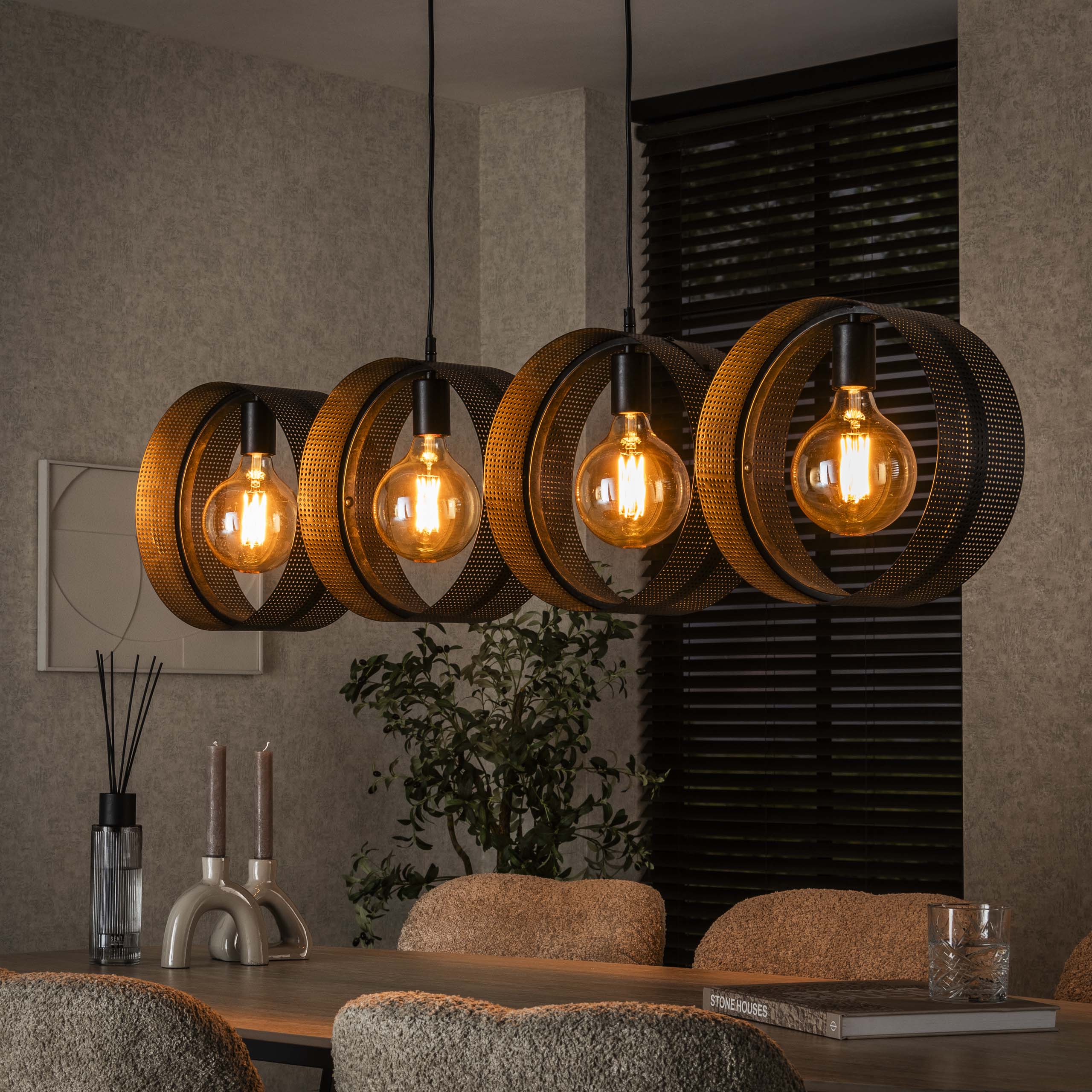 Hanglamp Ring mesh 4-lichts / Charcoal – afbeelding 1