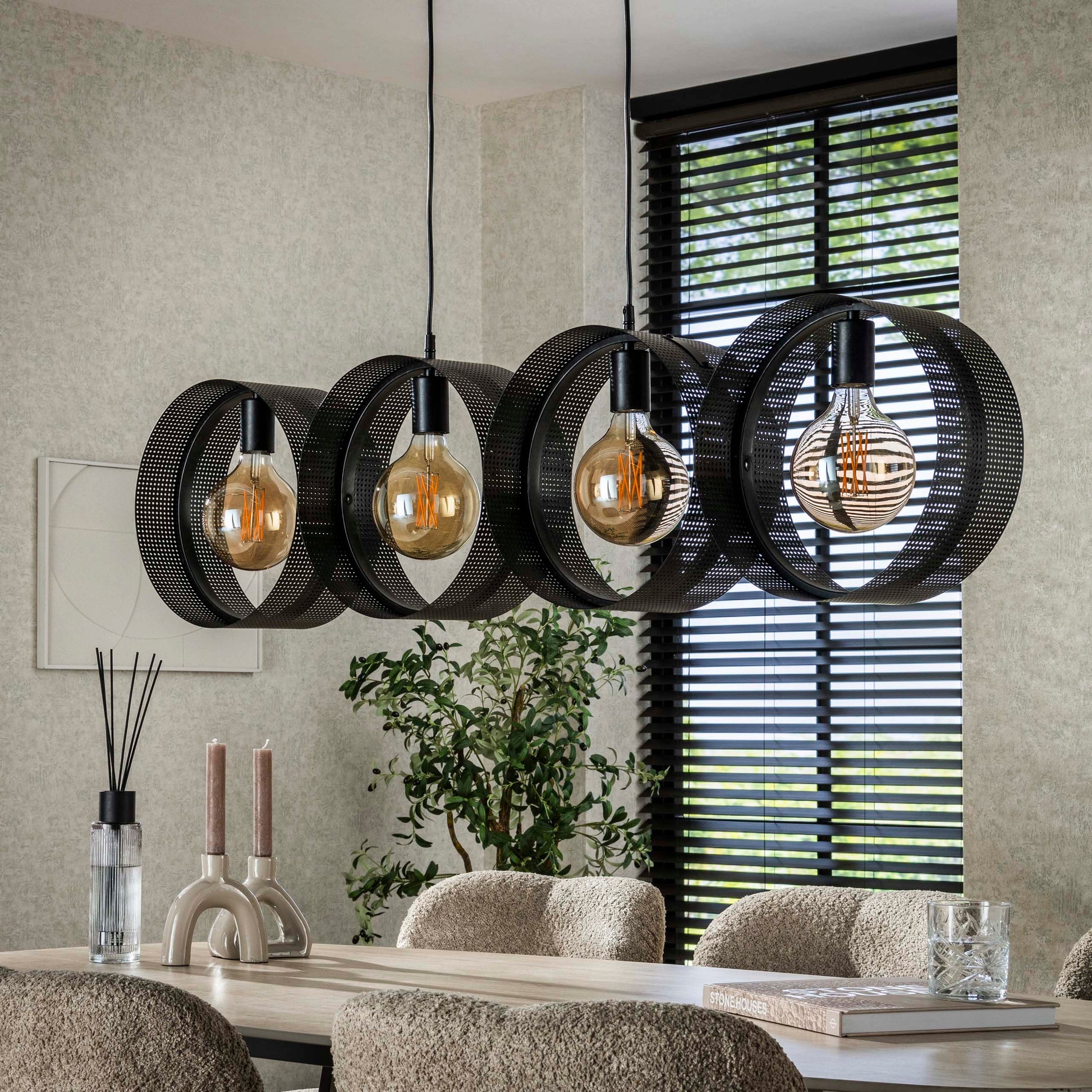Hanglamp Ring mesh 4-lichts / Charcoal – afbeelding 2