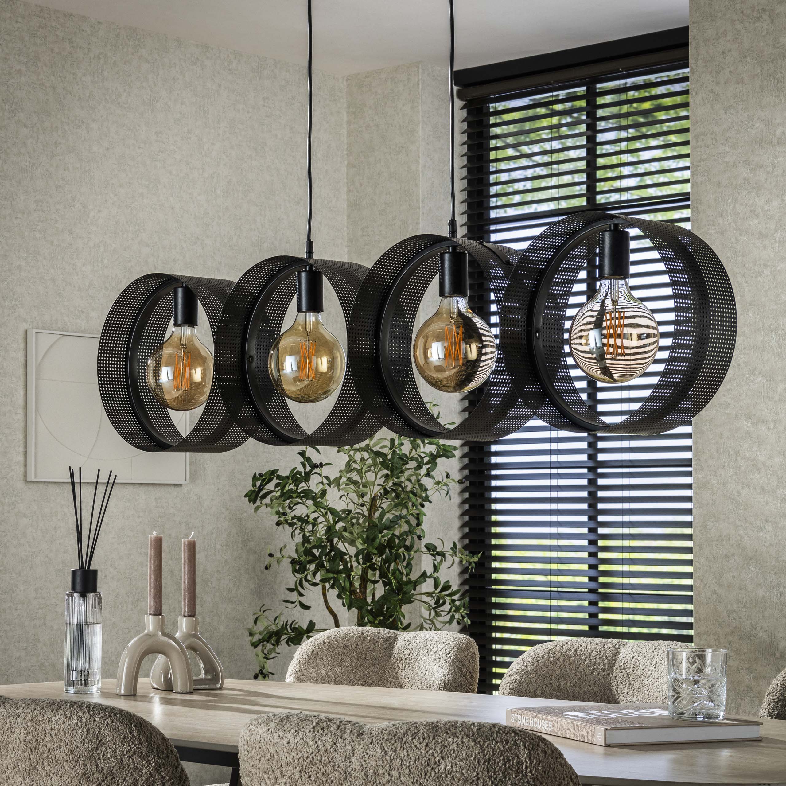 Hanglamp Ring mesh 4-lichts / Charcoal – afbeelding 2