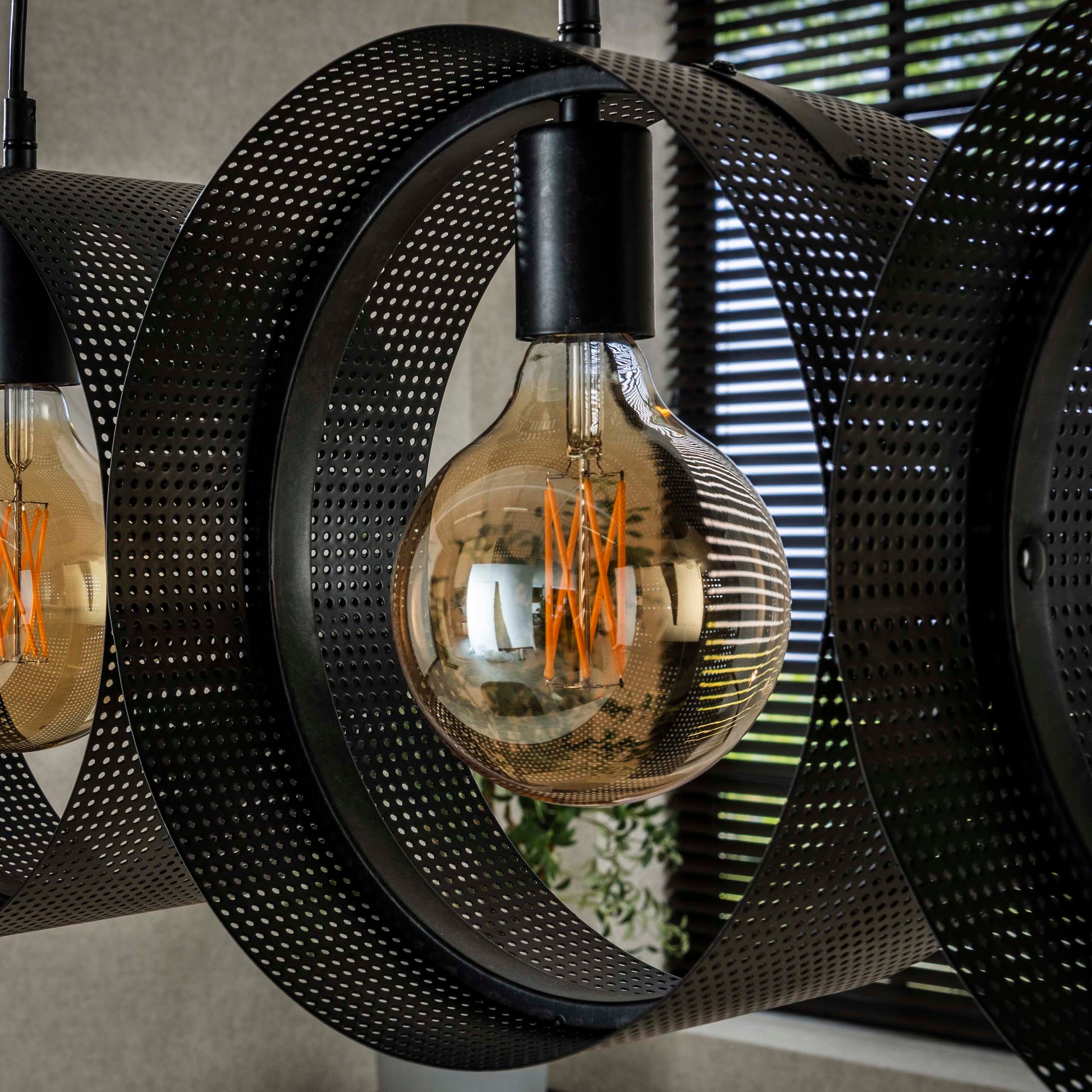 Hanglamp Ring mesh 4-lichts / Charcoal – afbeelding 3