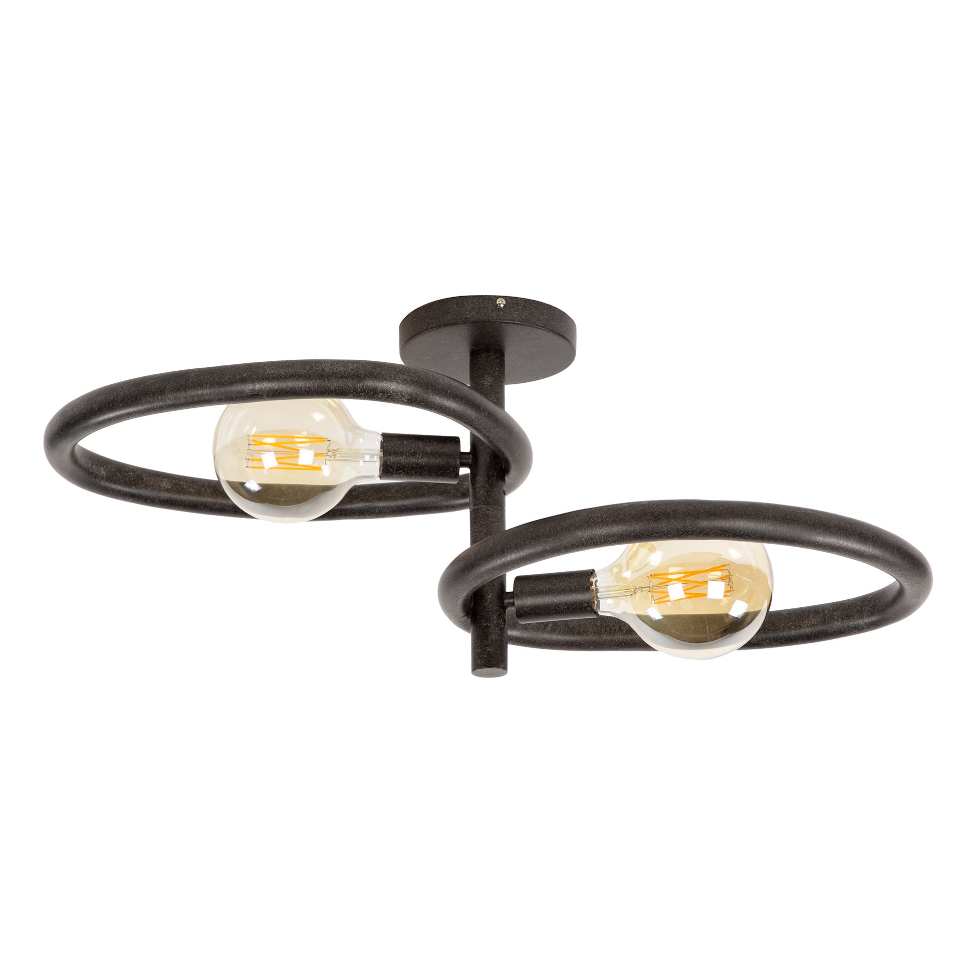 Plafondlamp Pebble 2-lichts / Artic zwart – afbeelding 3