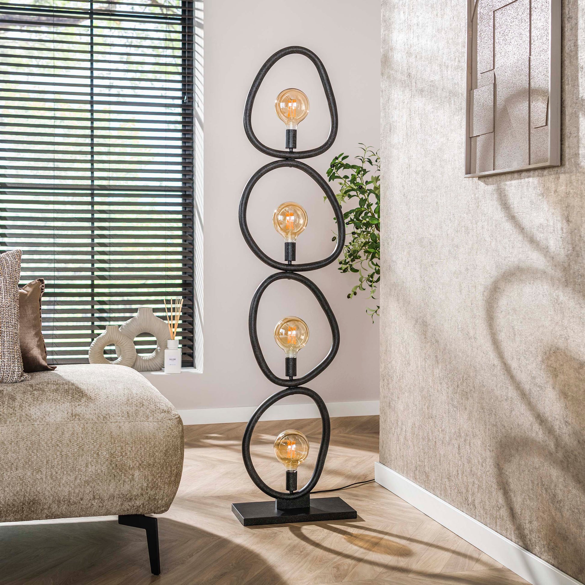 Vloerlamp Pebble 4-lichts / Artic zwart – afbeelding 2