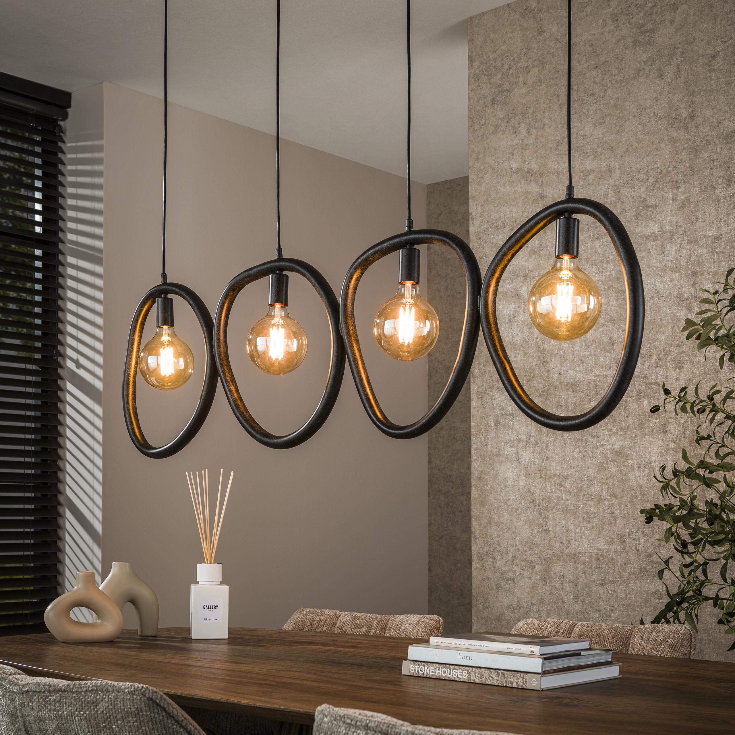 Hanglamp Pebble 4-lichts / Artic zwart – afbeelding 1