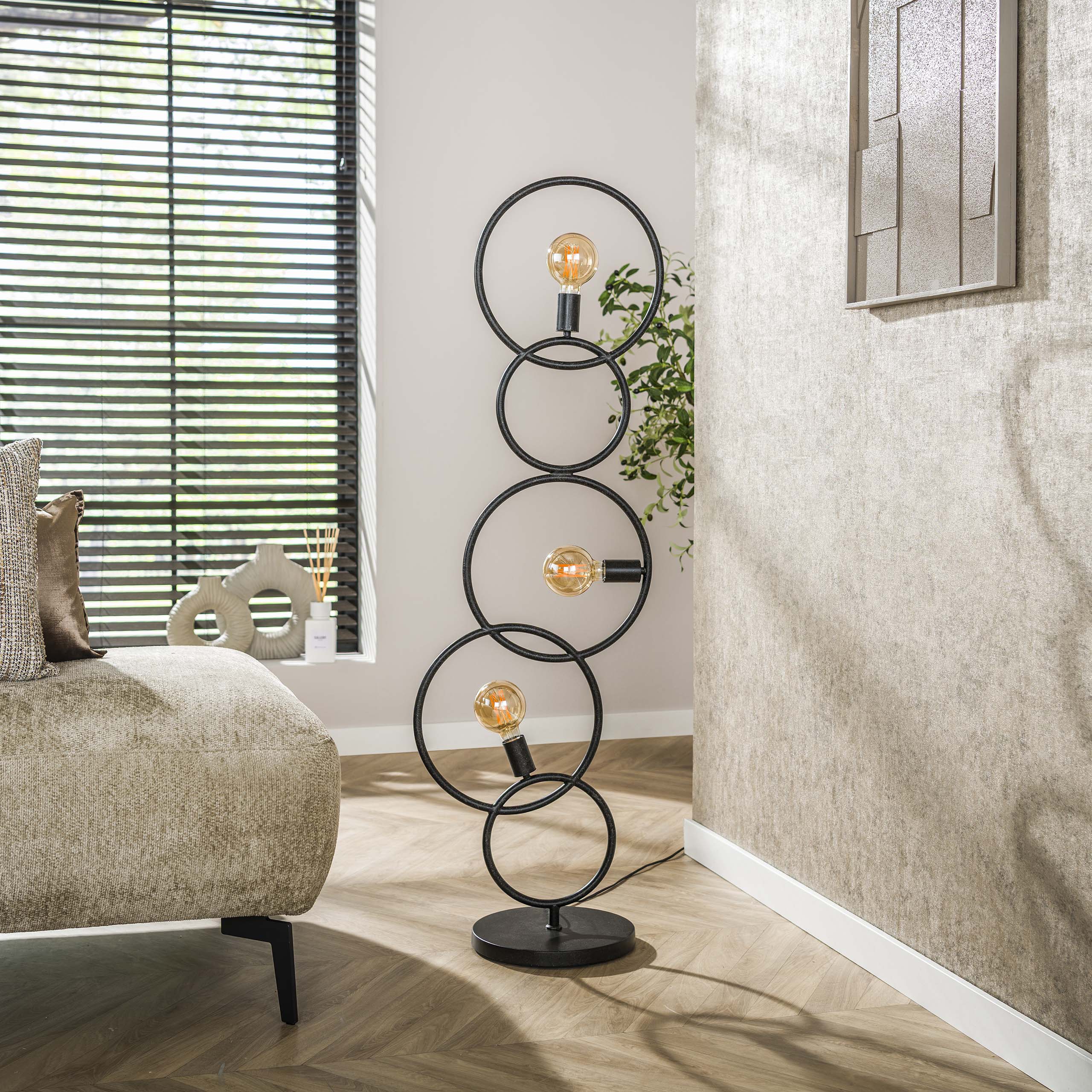Vloerlamp Loop 3-lichts / Artic zwart – afbeelding 2