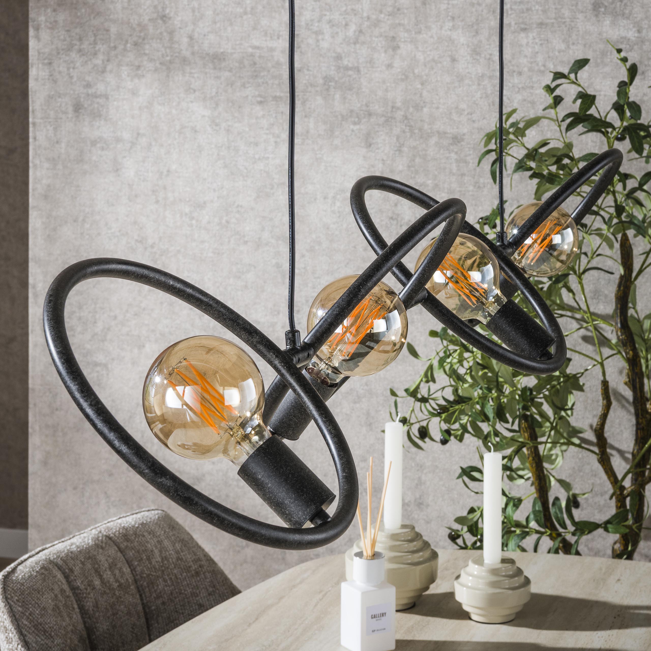 Hanglamp Loop 4-lichts / Artic zwart – afbeelding 4
