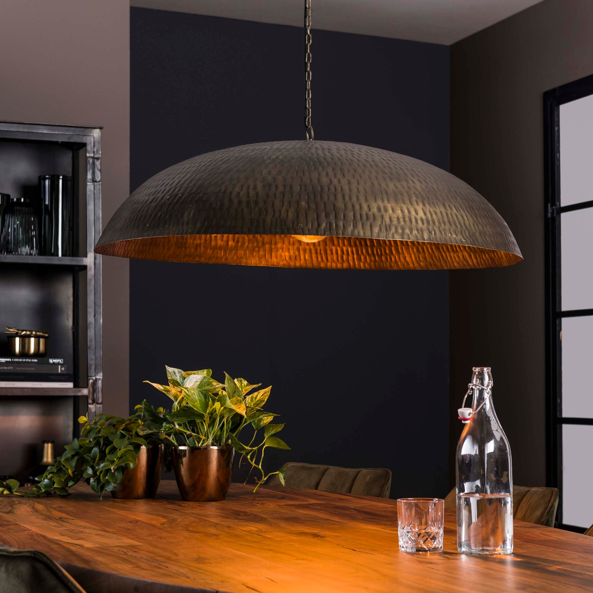 Hanglamp Cupola 1-lichts Ø90cm / Antiek brons – afbeelding 1