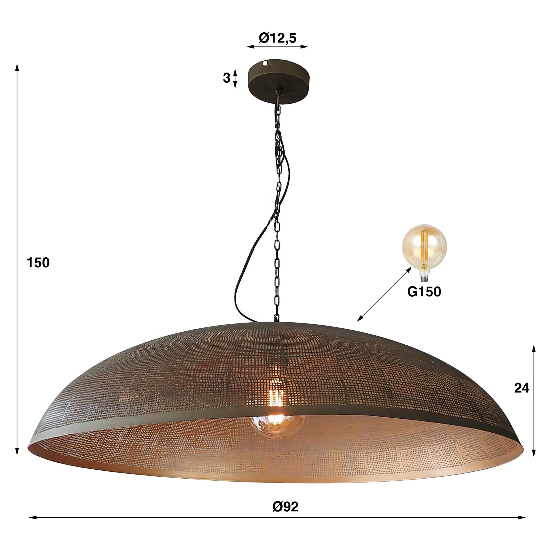 Hanglamp Cosmic 1-lichts Ø90cm / Antiek brons – afbeelding 5