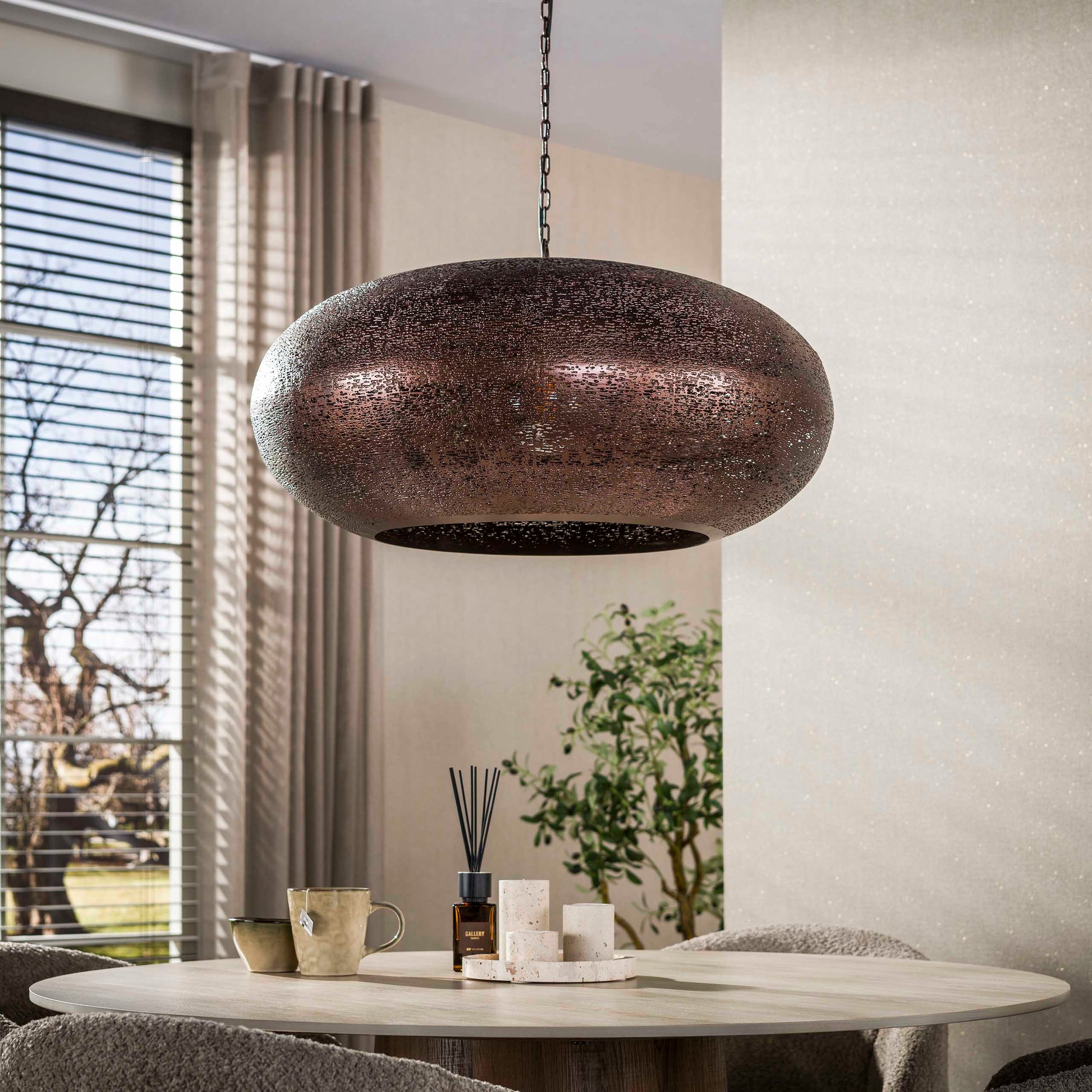 Hanglamp Cielo 1-lichts Ø68cm / Antiek koper – afbeelding 2