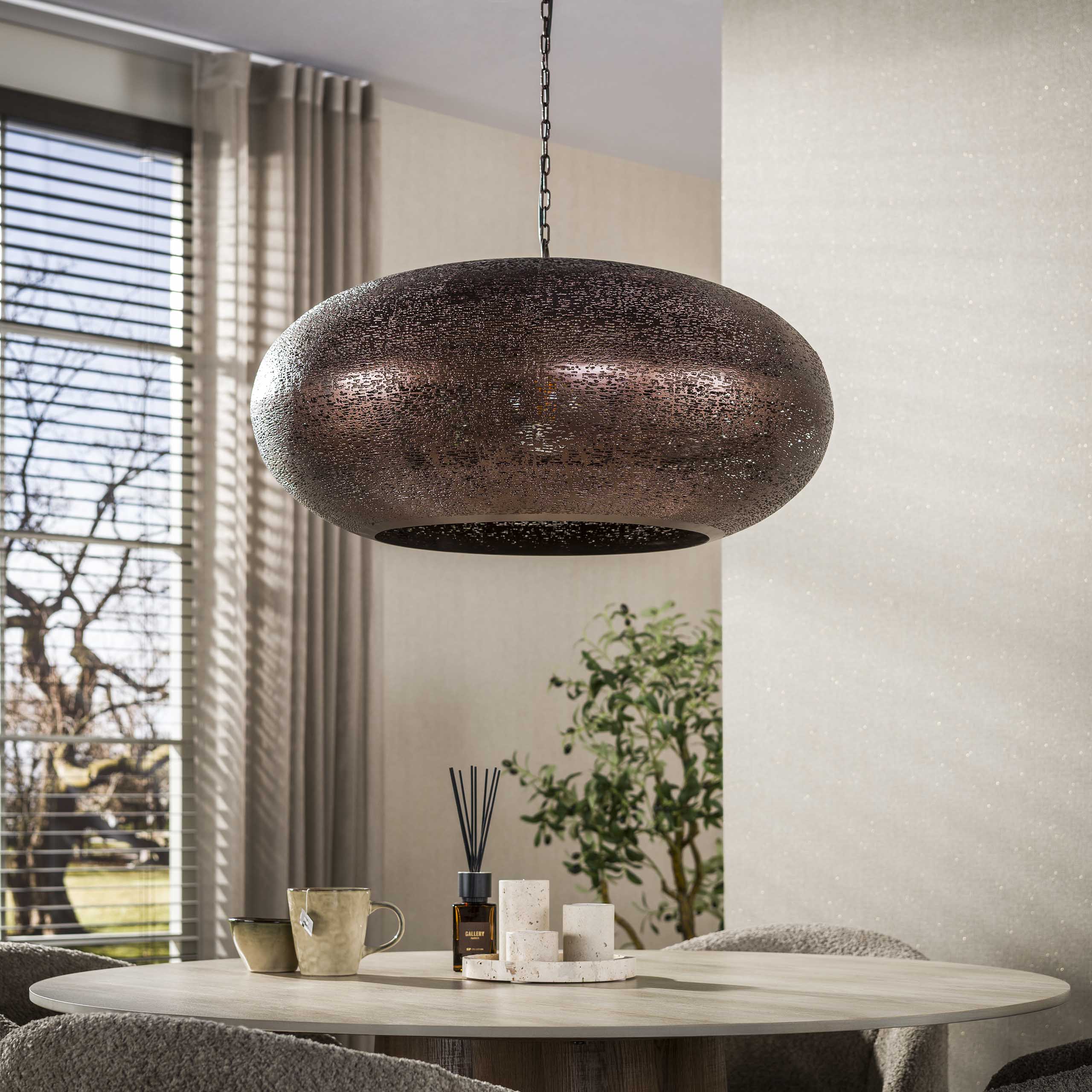 Hanglamp Cielo 1-lichts Ø68cm / Antiek koper – afbeelding 2