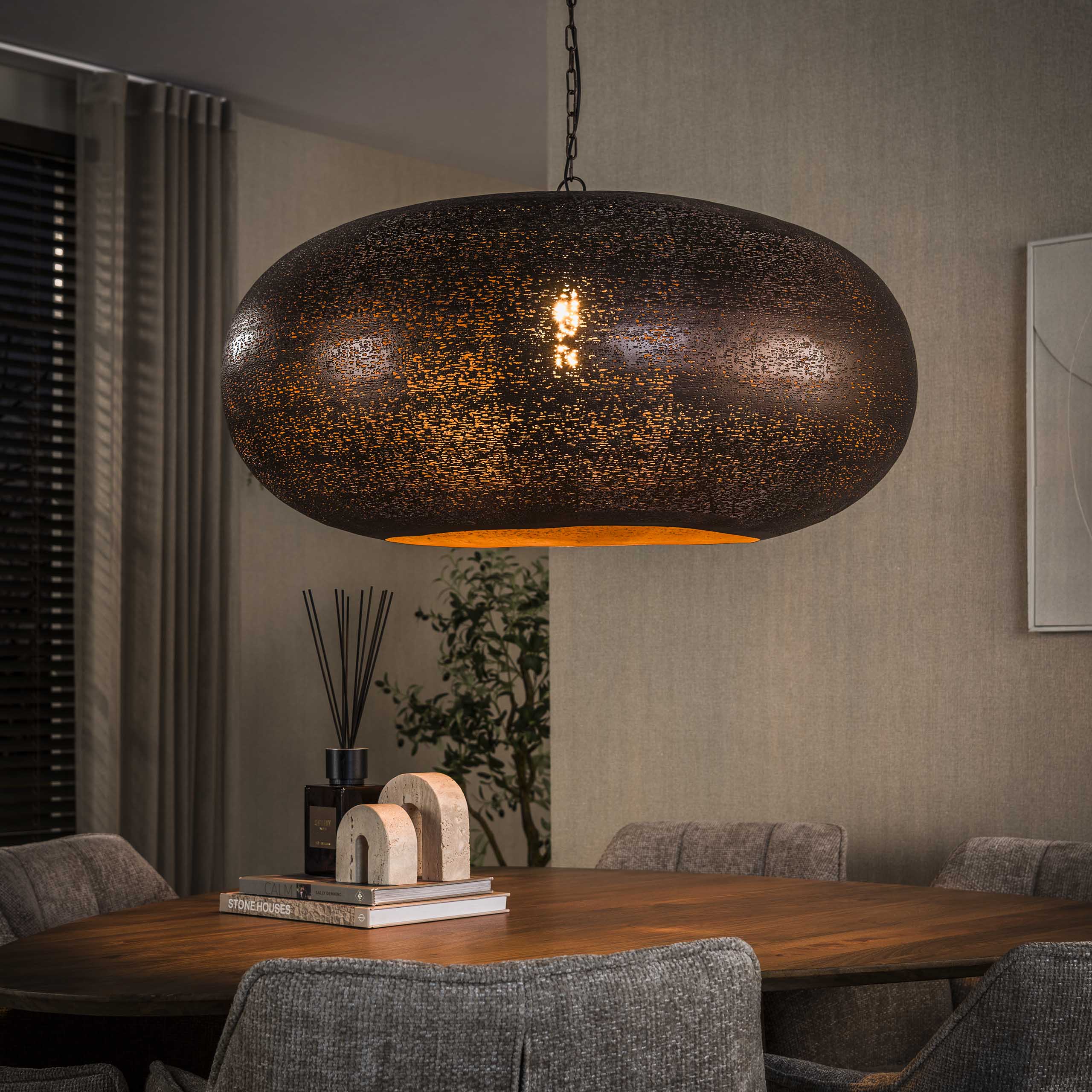 Hanglamp Cielo 1-lichts Ø90cm / Antiek koper – afbeelding 1