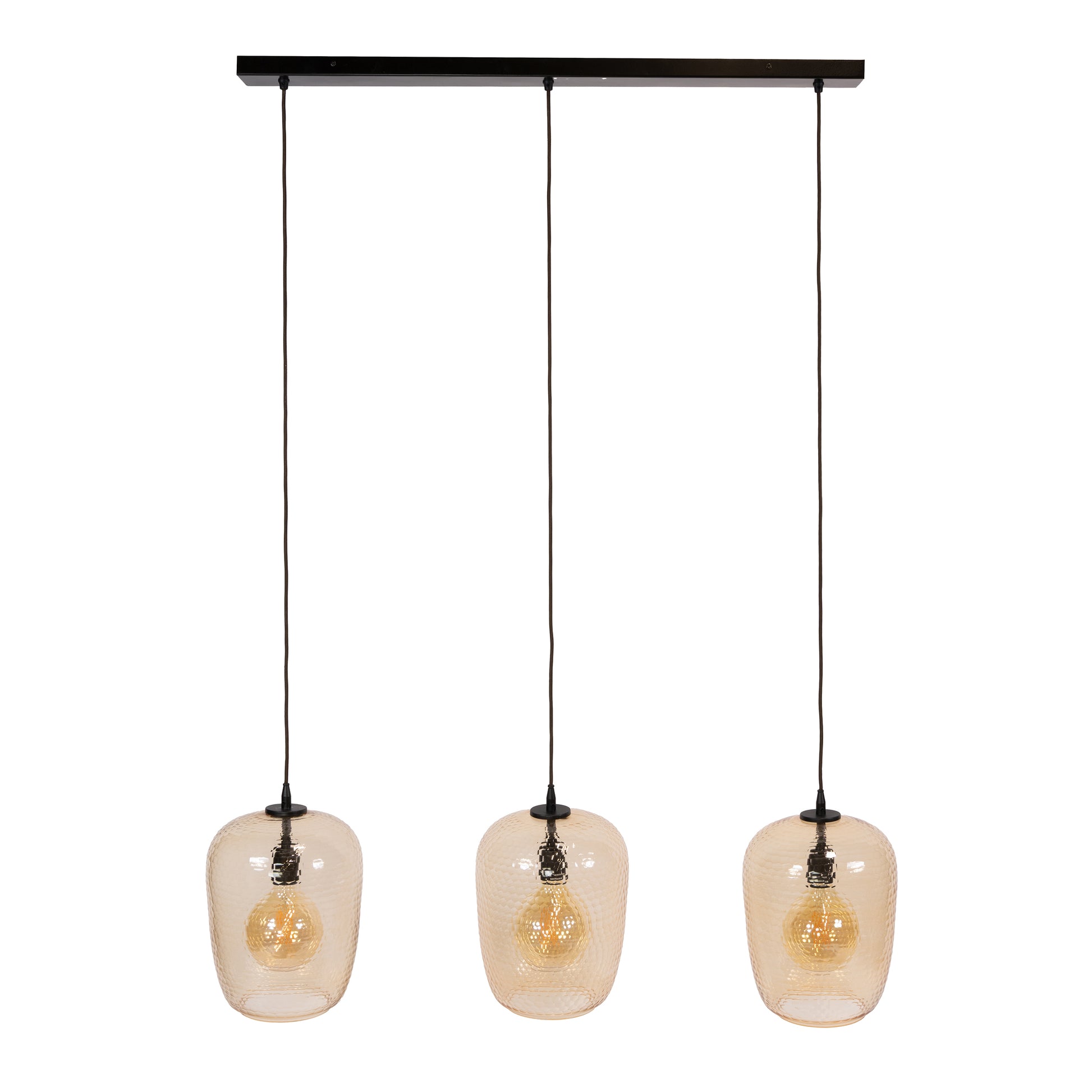 Hanglamp Python 3-lichts / Amber glas – afbeelding 5