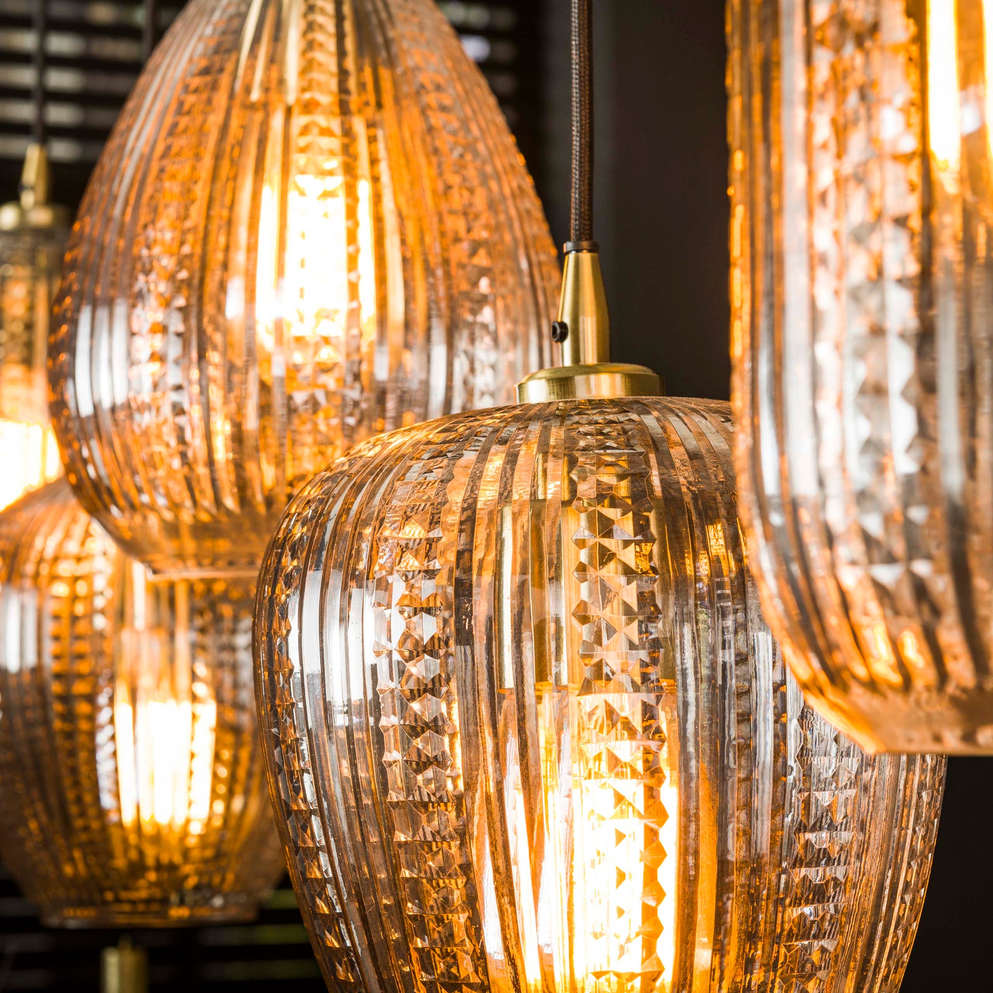 Hanglamp Diamond Grain 5-lichts / Diamant glas – afbeelding 3