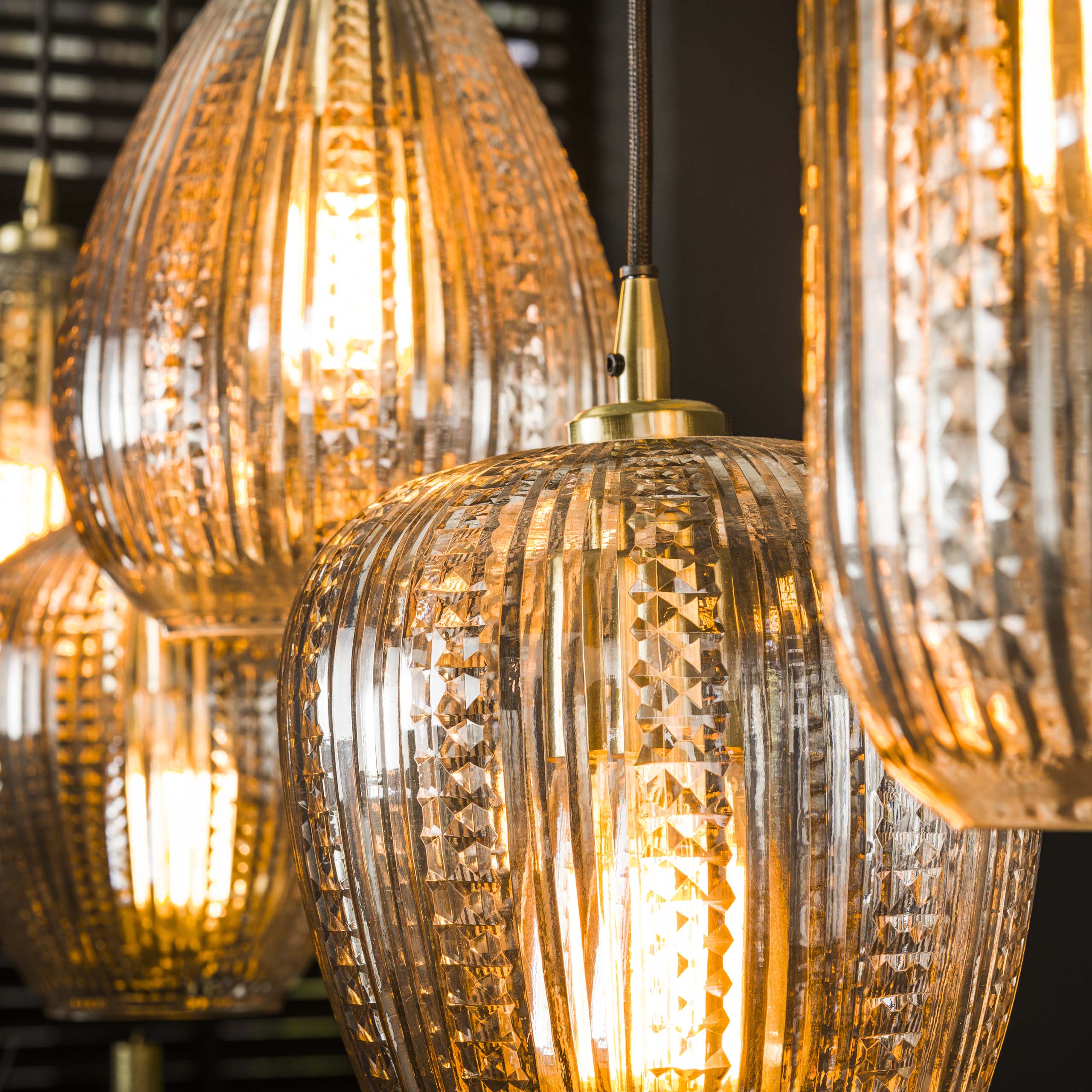 Hanglamp Diamond Grain 5-lichts / Diamant glas – afbeelding 3