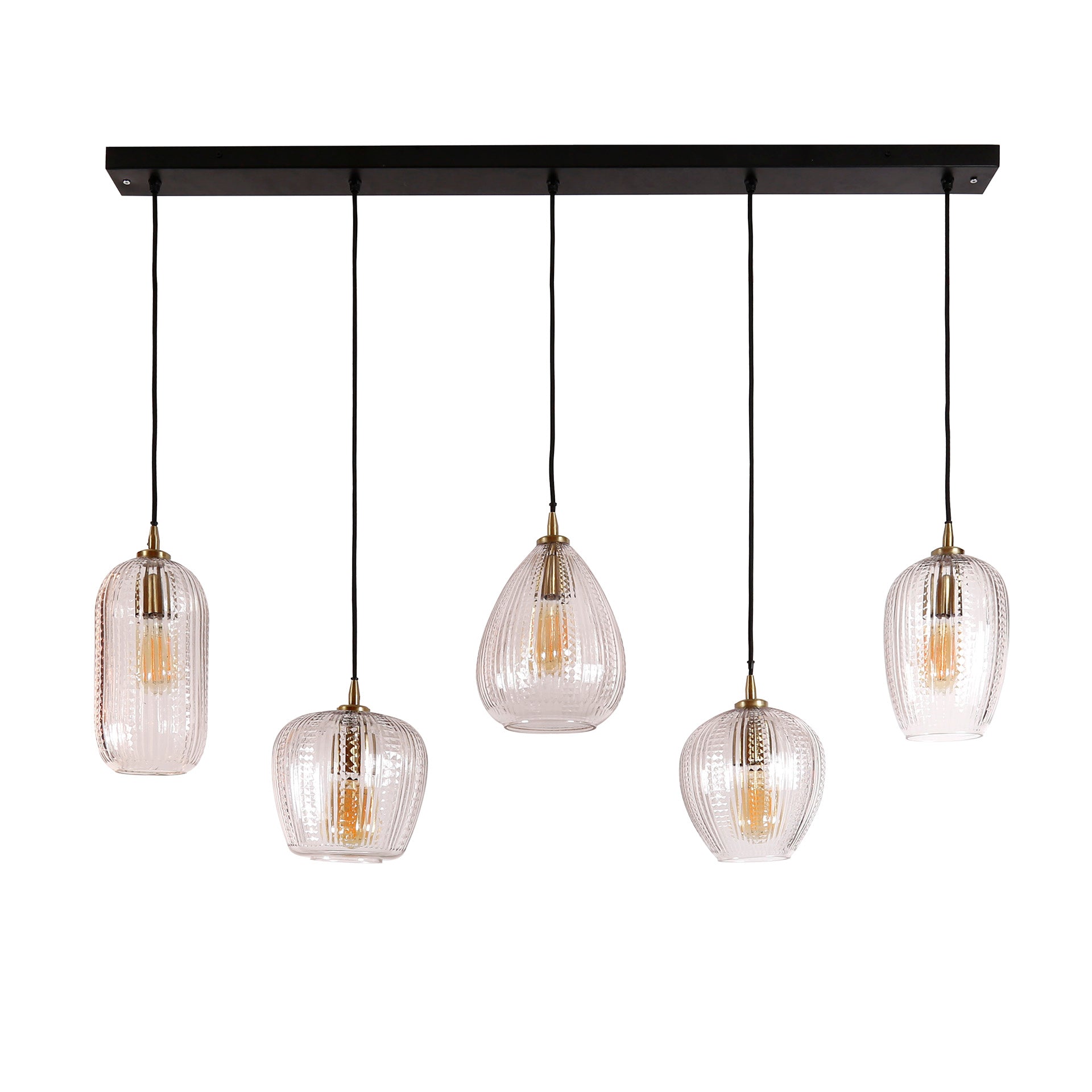 Hanglamp Diamond Grain 5-lichts / Diamant glas – afbeelding 4