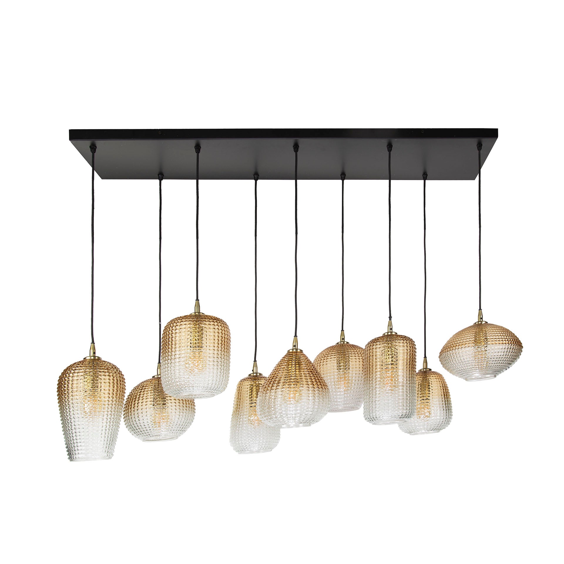 Hanglamp Dot 5+4-lichts / Amber glas – afbeelding 4
