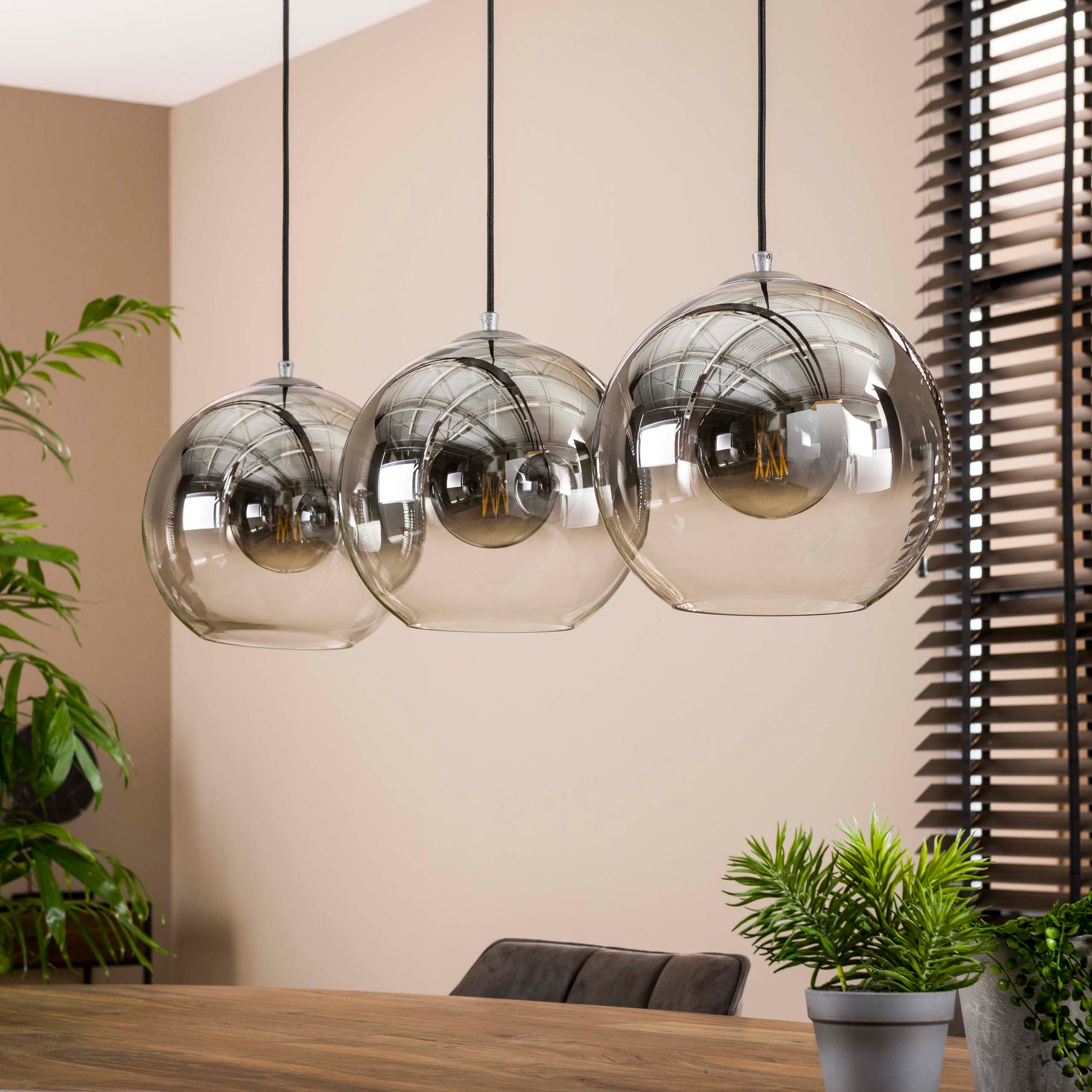 Hanglamp Bubble Shaded 3-lichts / Oud zilver – afbeelding 2