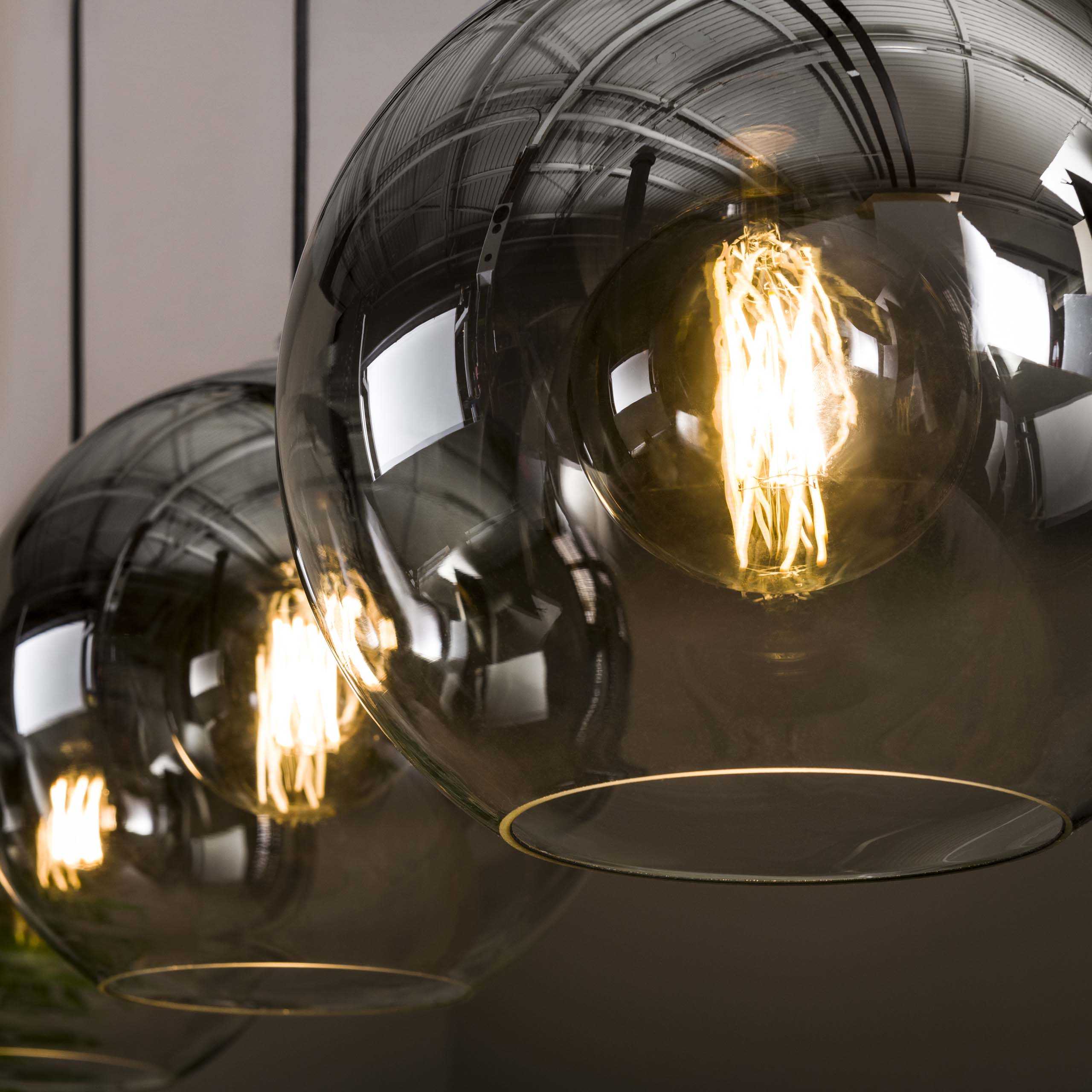 Hanglamp Bubble Shaded 3-lichts / Oud zilver – afbeelding 3