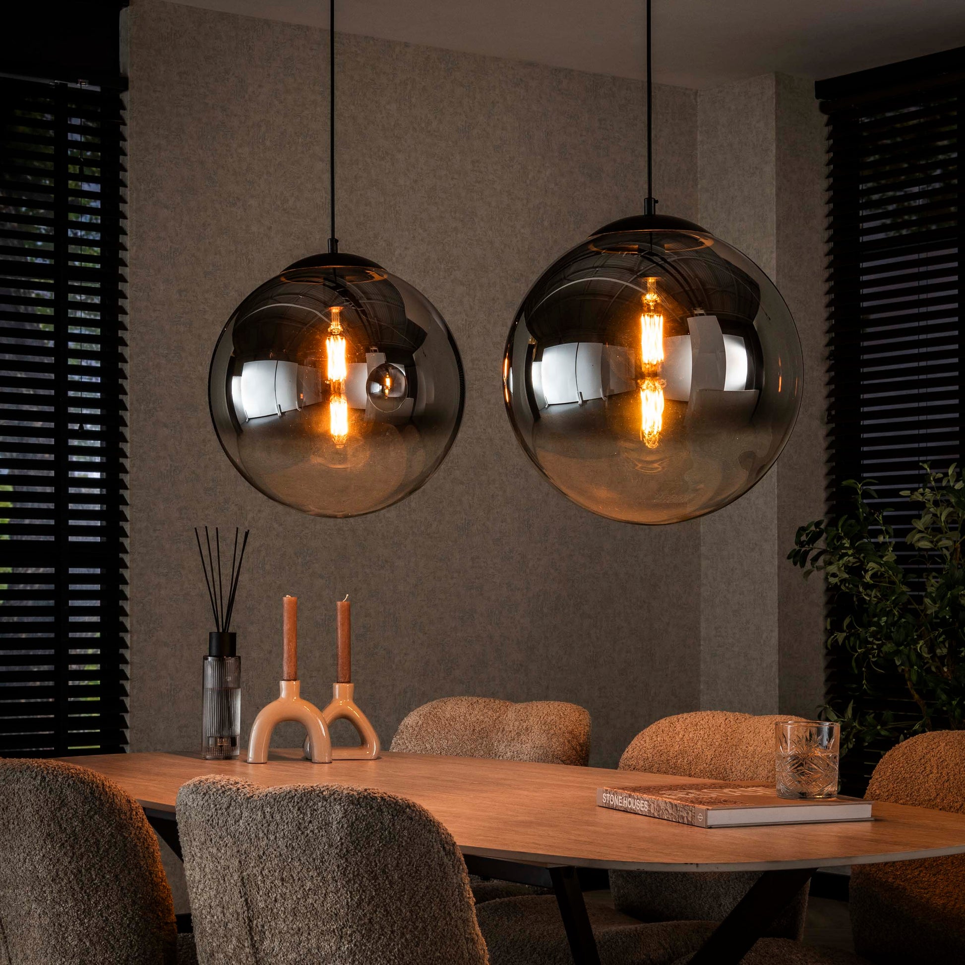 Hanglamp Bubble Shaded XL 2-lichts / Artic zwart – afbeelding 1