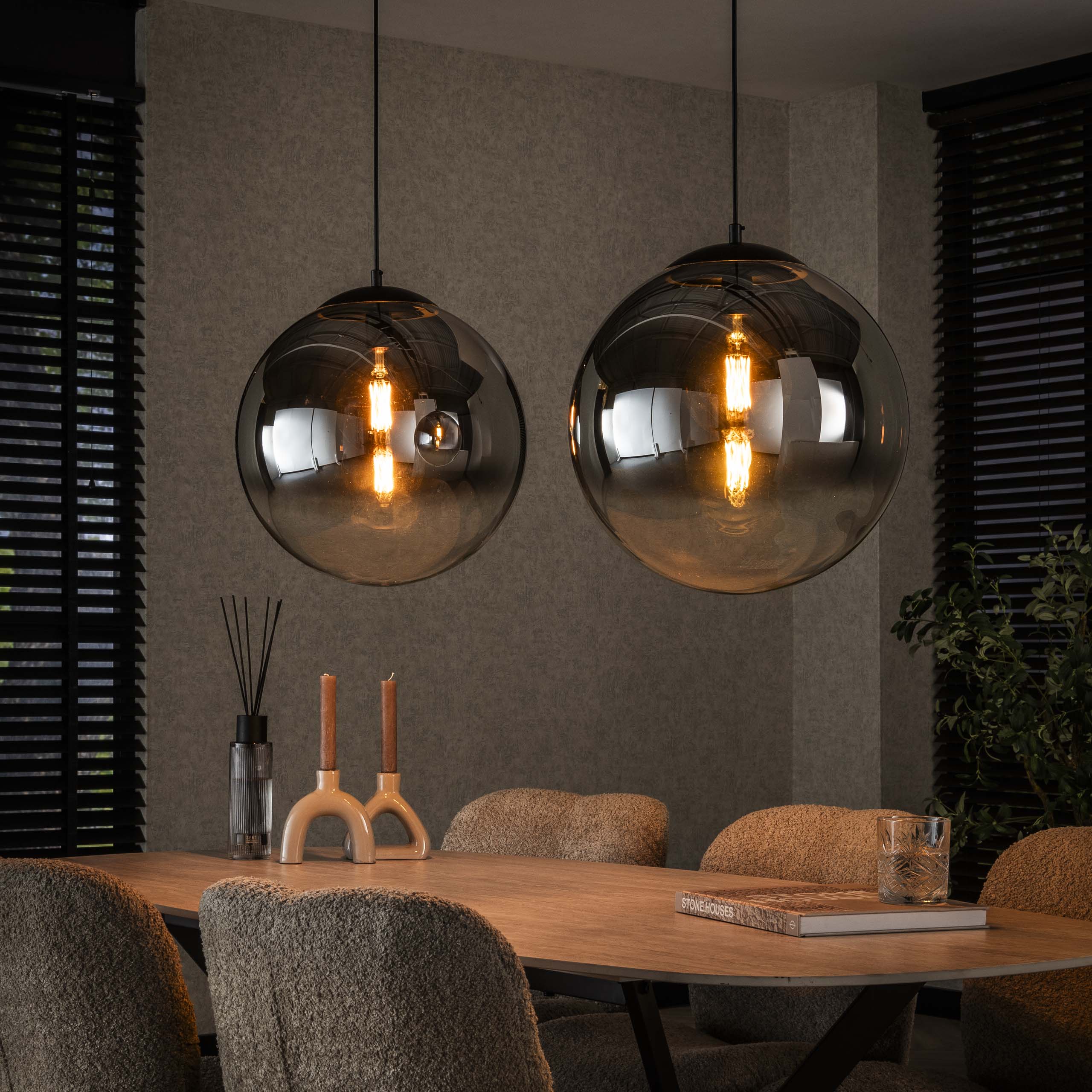 Hanglamp Bubble Shaded XL 2-lichts / Artic zwart – afbeelding 1