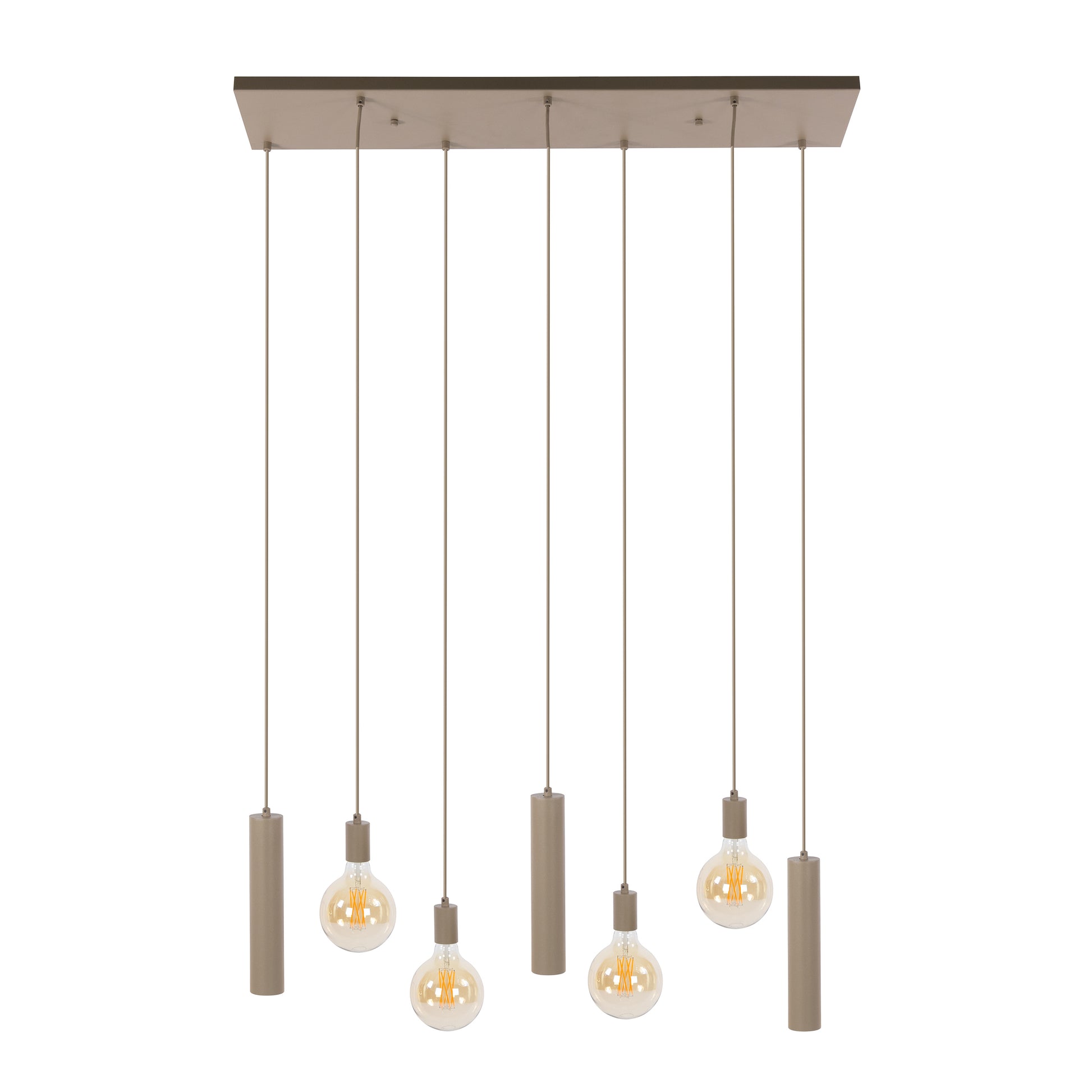 Hanglamp Senso 4+3-lichts / Beige – afbeelding 5