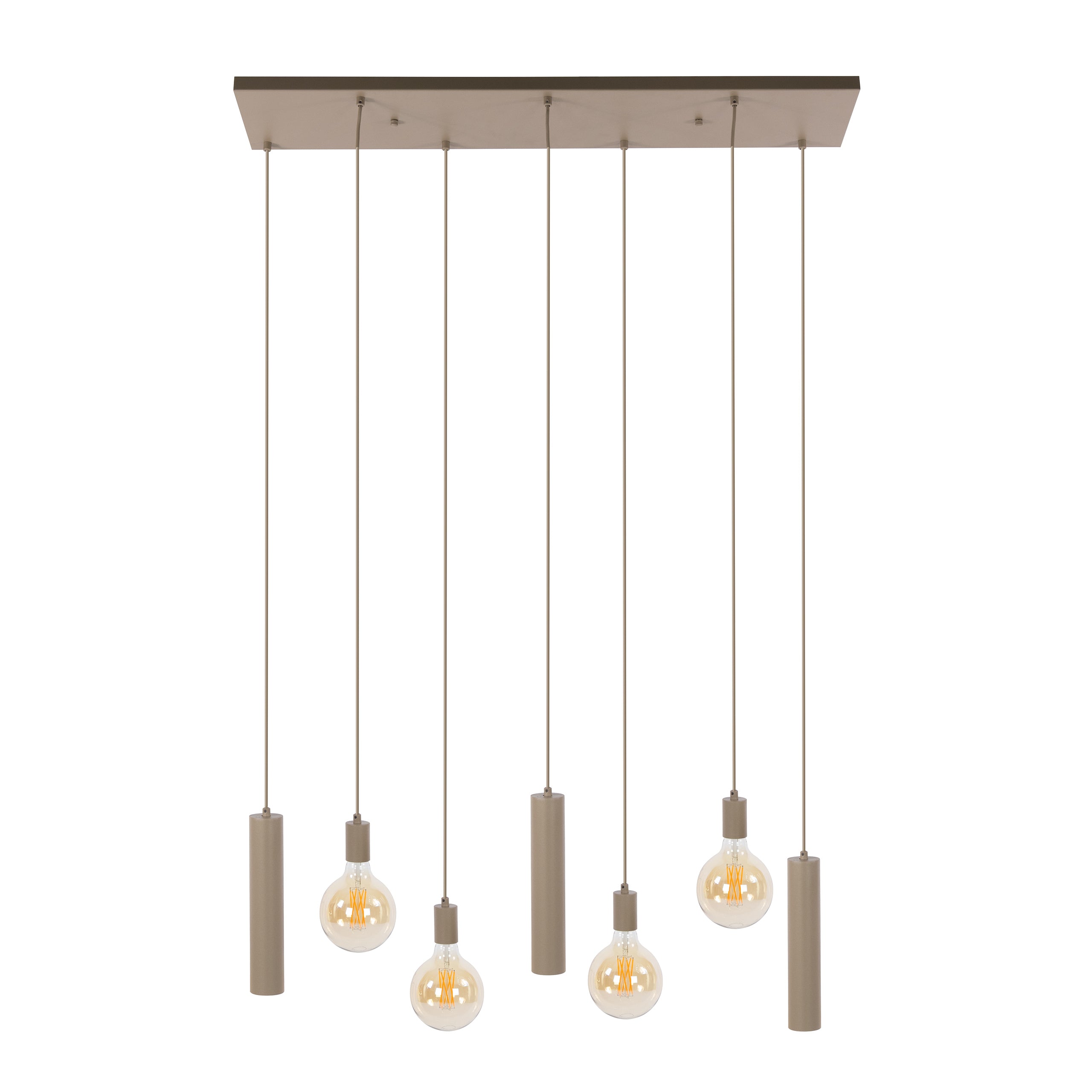 Hanglamp Senso 4+3-lichts / Beige – afbeelding 5