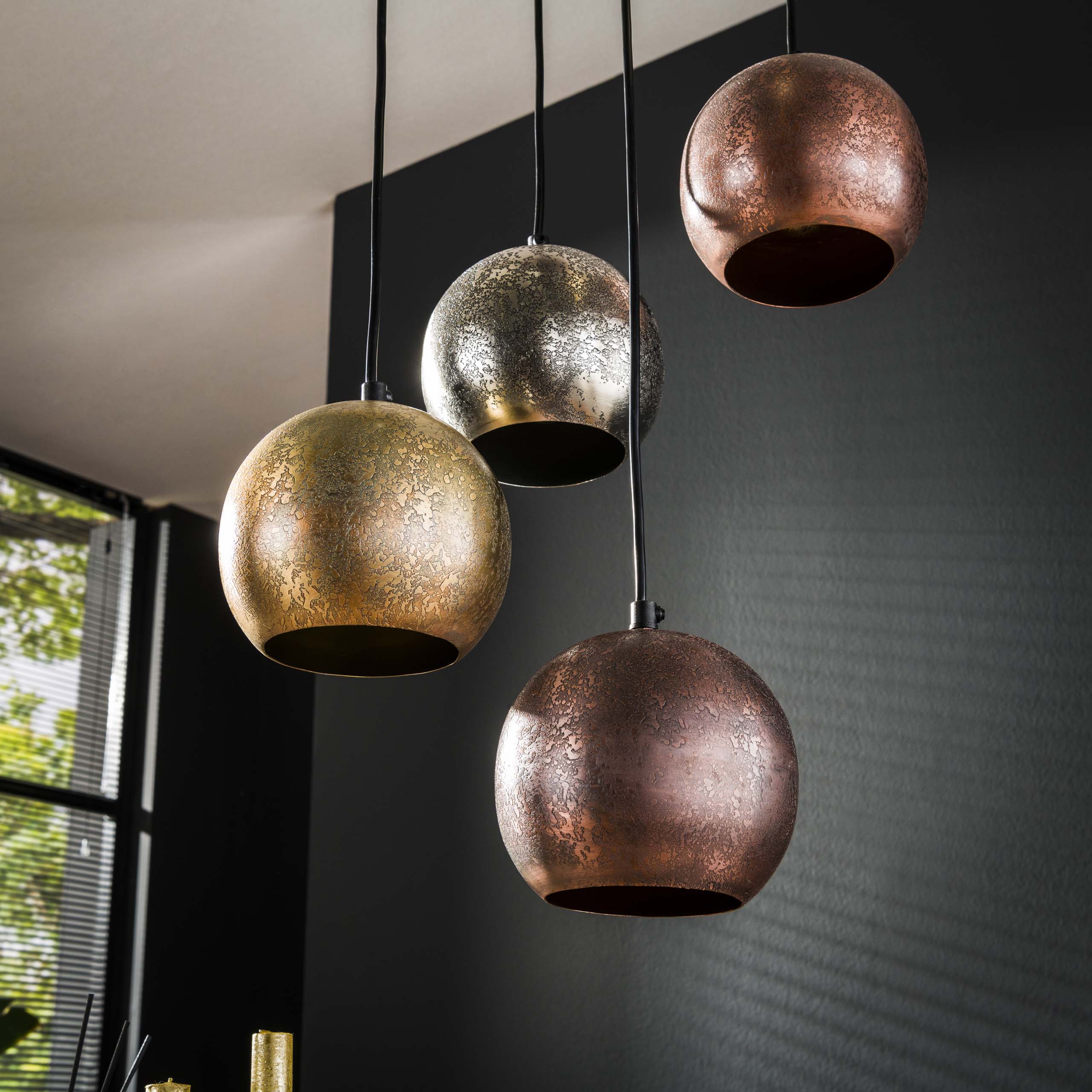 Hanglamp Bol Metal getrapt 6-lichts / Mat nikkel mix – afbeelding 3